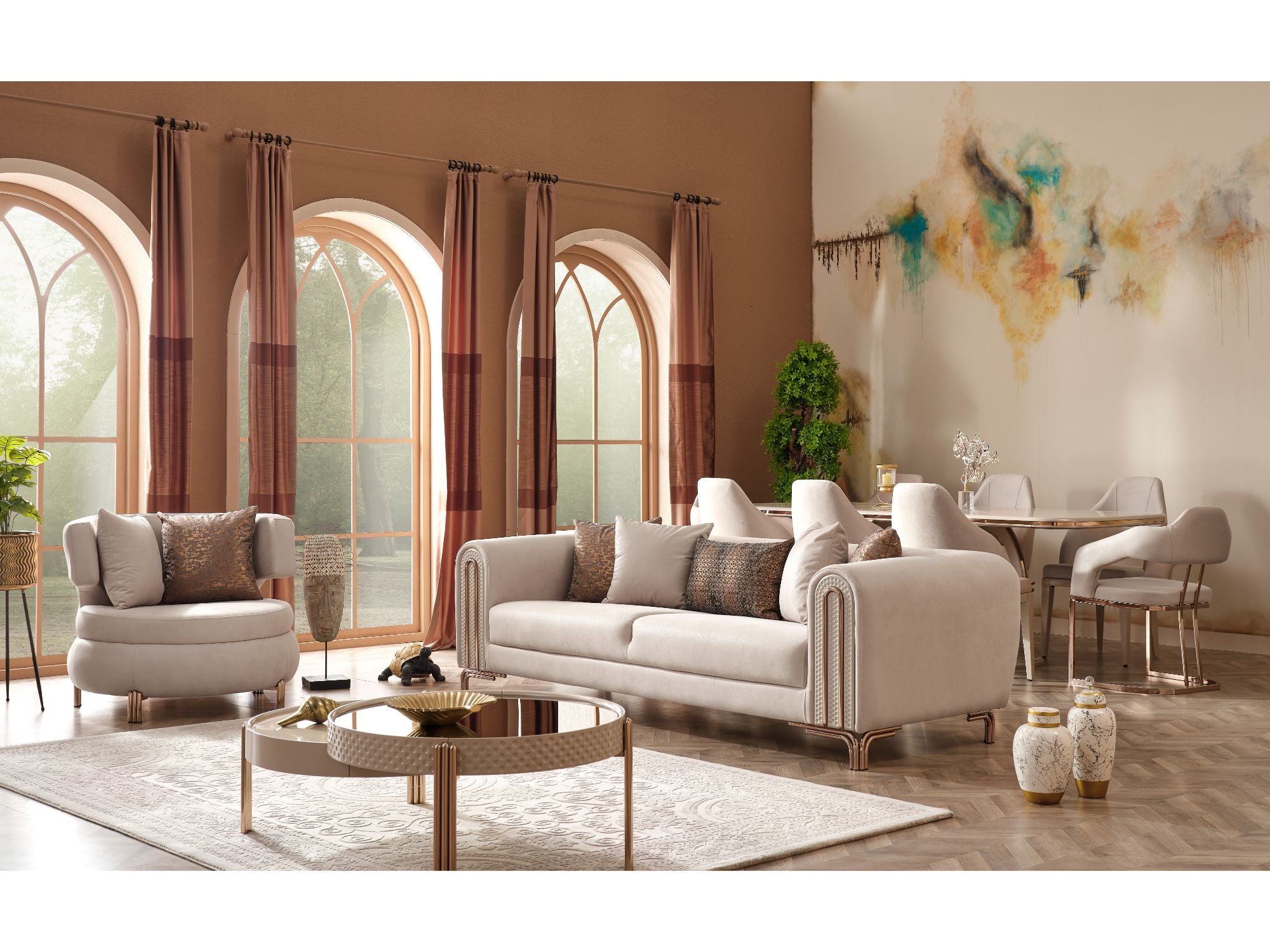 Paris Stationary Sofa Cream