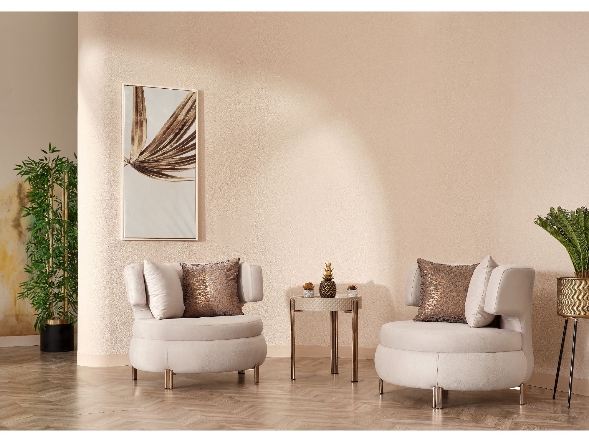 Paris 3-pieces (Sofa & Loveseat & Chair) Livingroom Set Cream