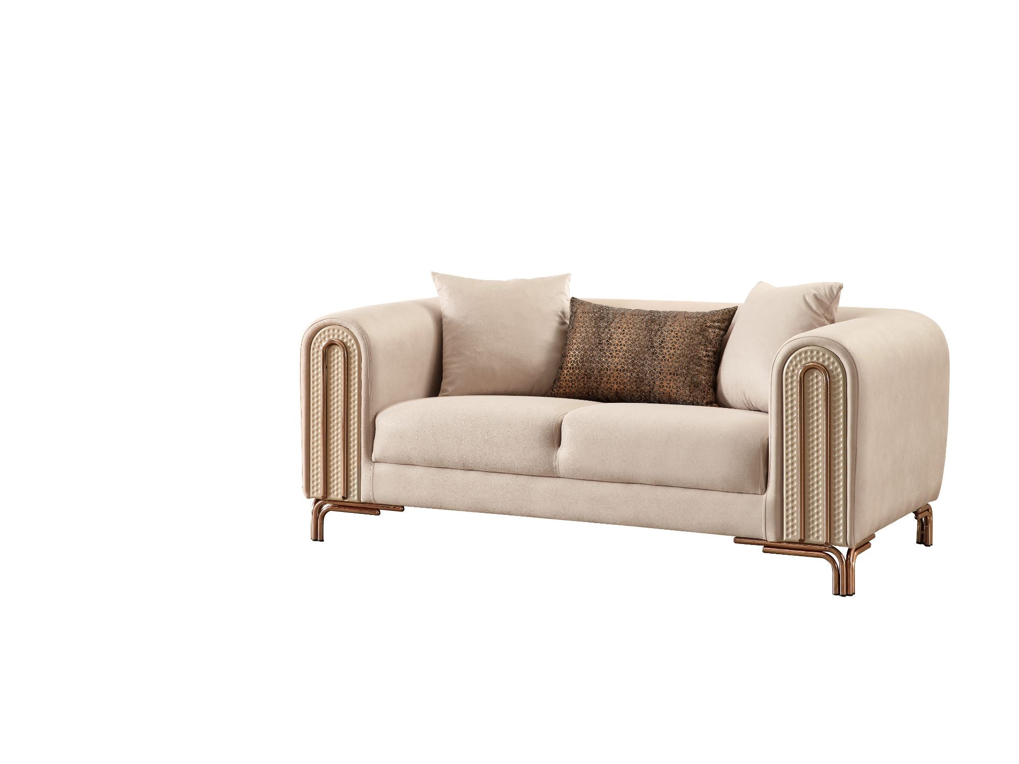 Paris 3-pieces (Sofa & Loveseat & Chair) Livingroom Set Cream