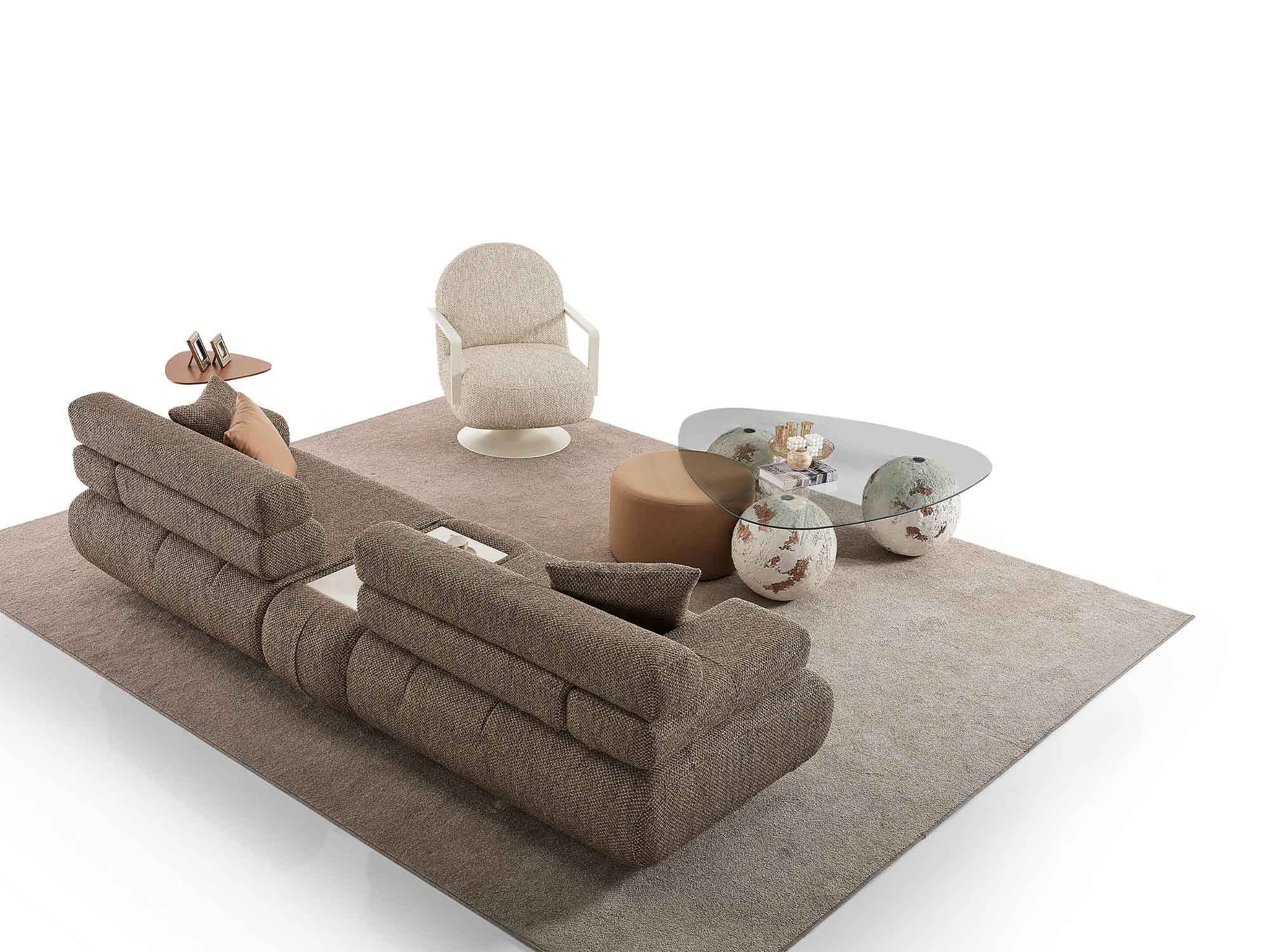 Perlasee 4-pieces (Module Sofa & Sofa & 2 Chair) Livingroom