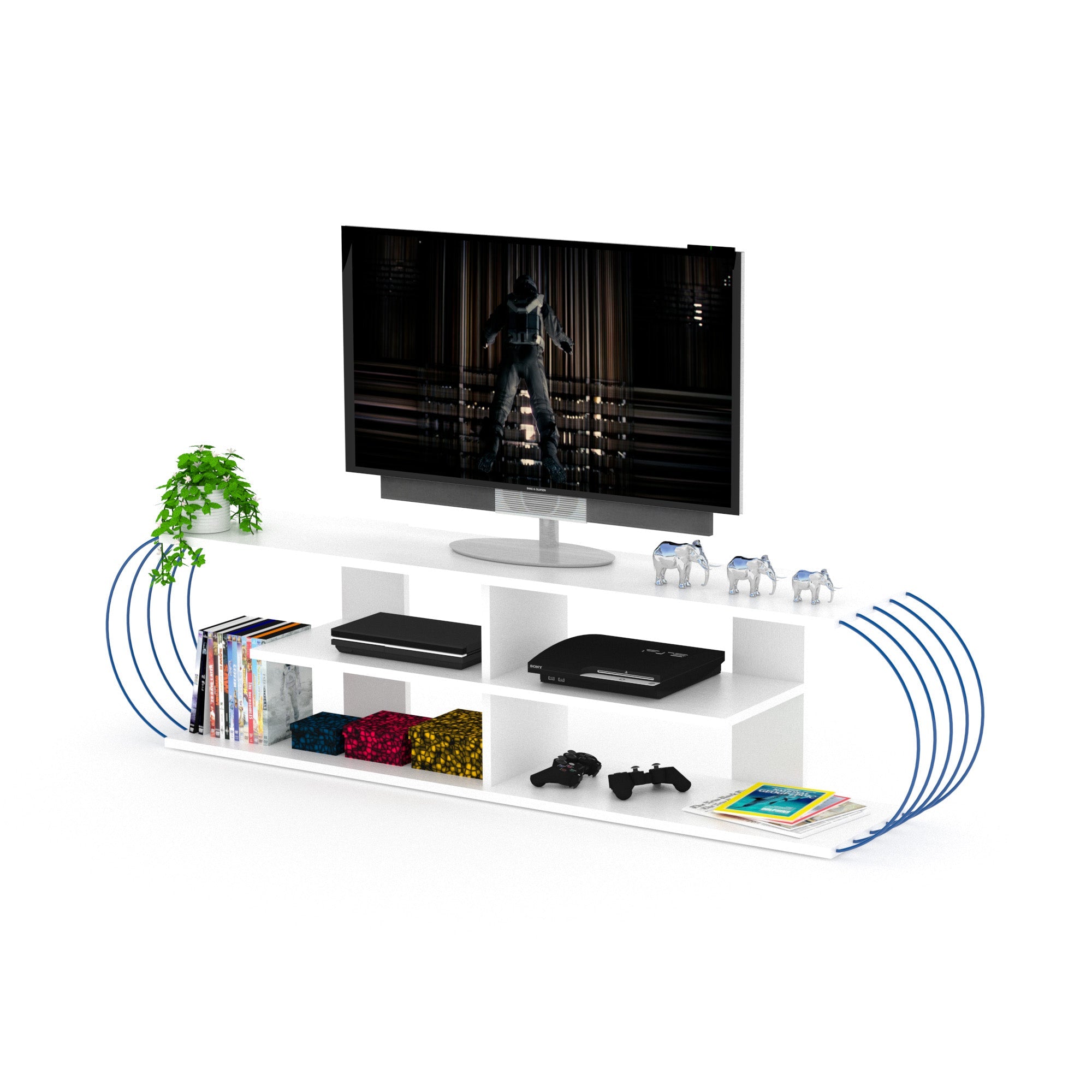 Case Tv Stand Walnut-Chrome