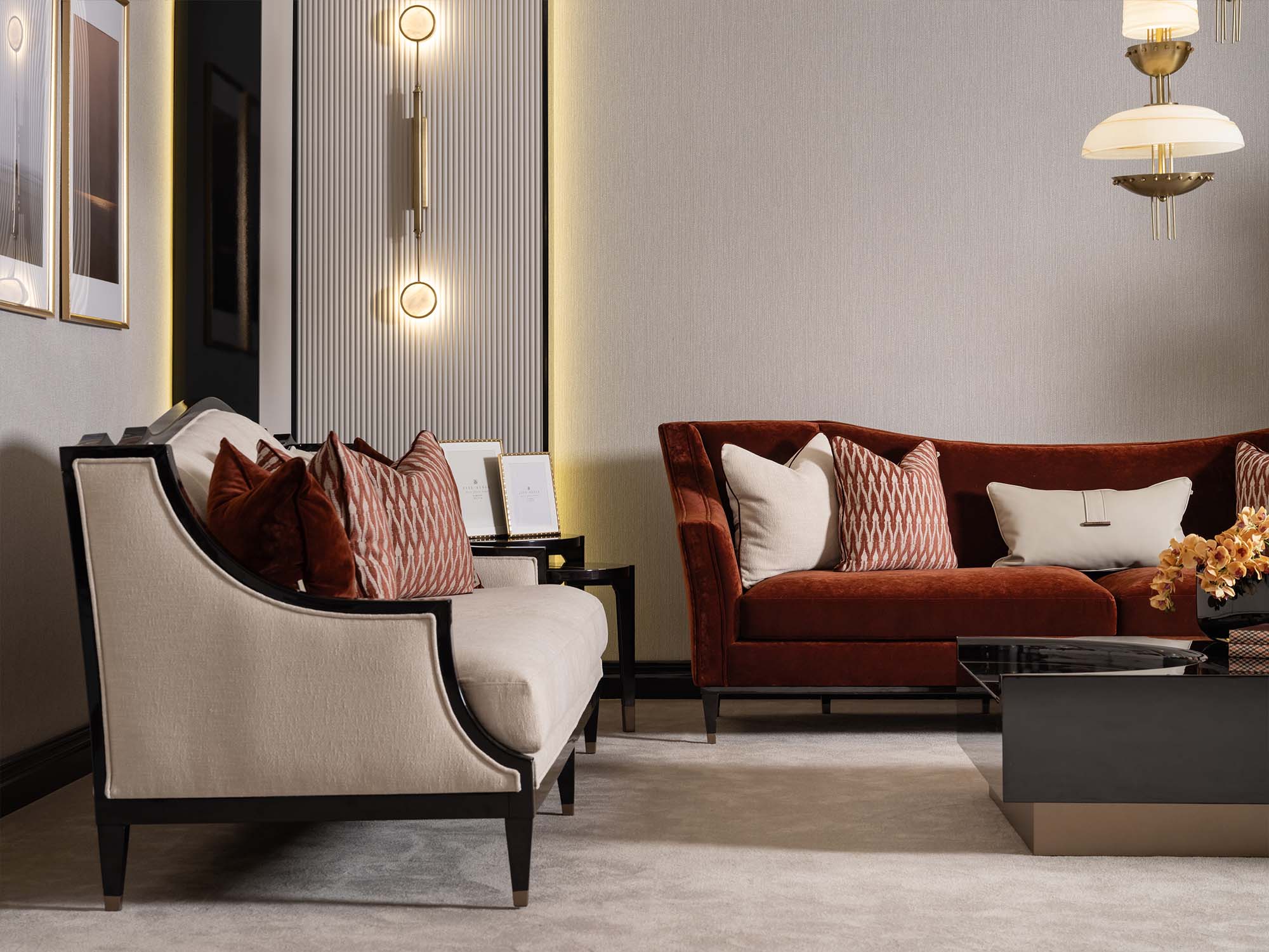 Revora 4-pieces (1 Four Seater Lux Sofa & 1 Four Seater Sofa & 2 Chair) Livingroom