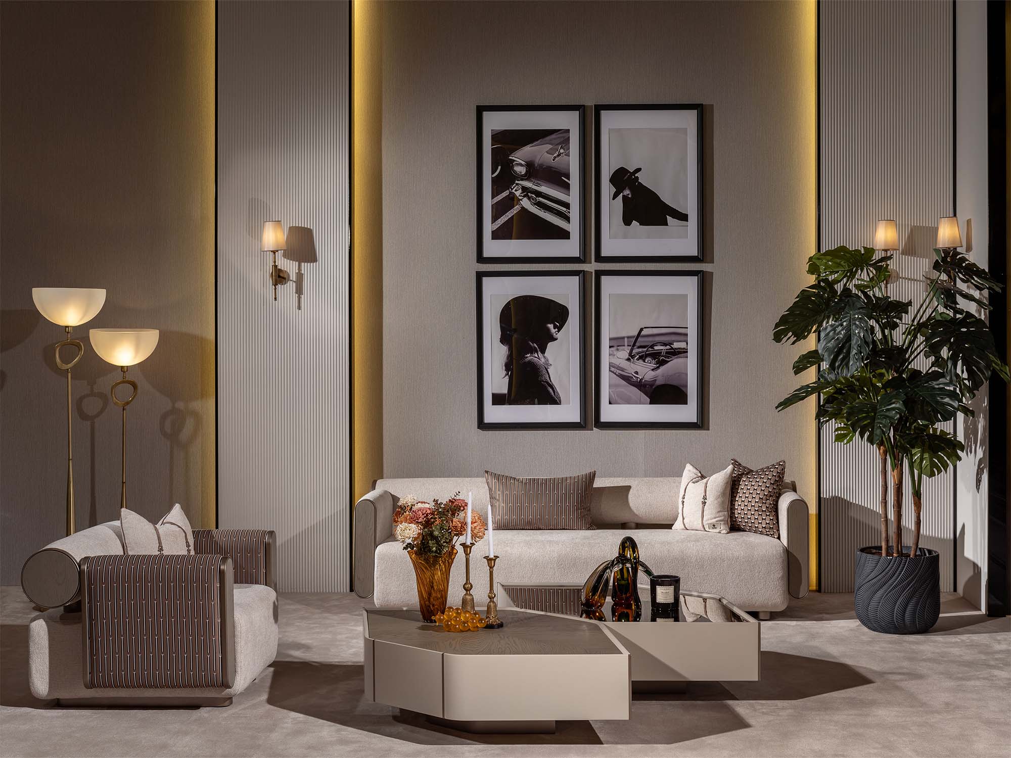 Ricamo 4-pieces (2 Four Seater Sofa & 2 Chair) Livingroom