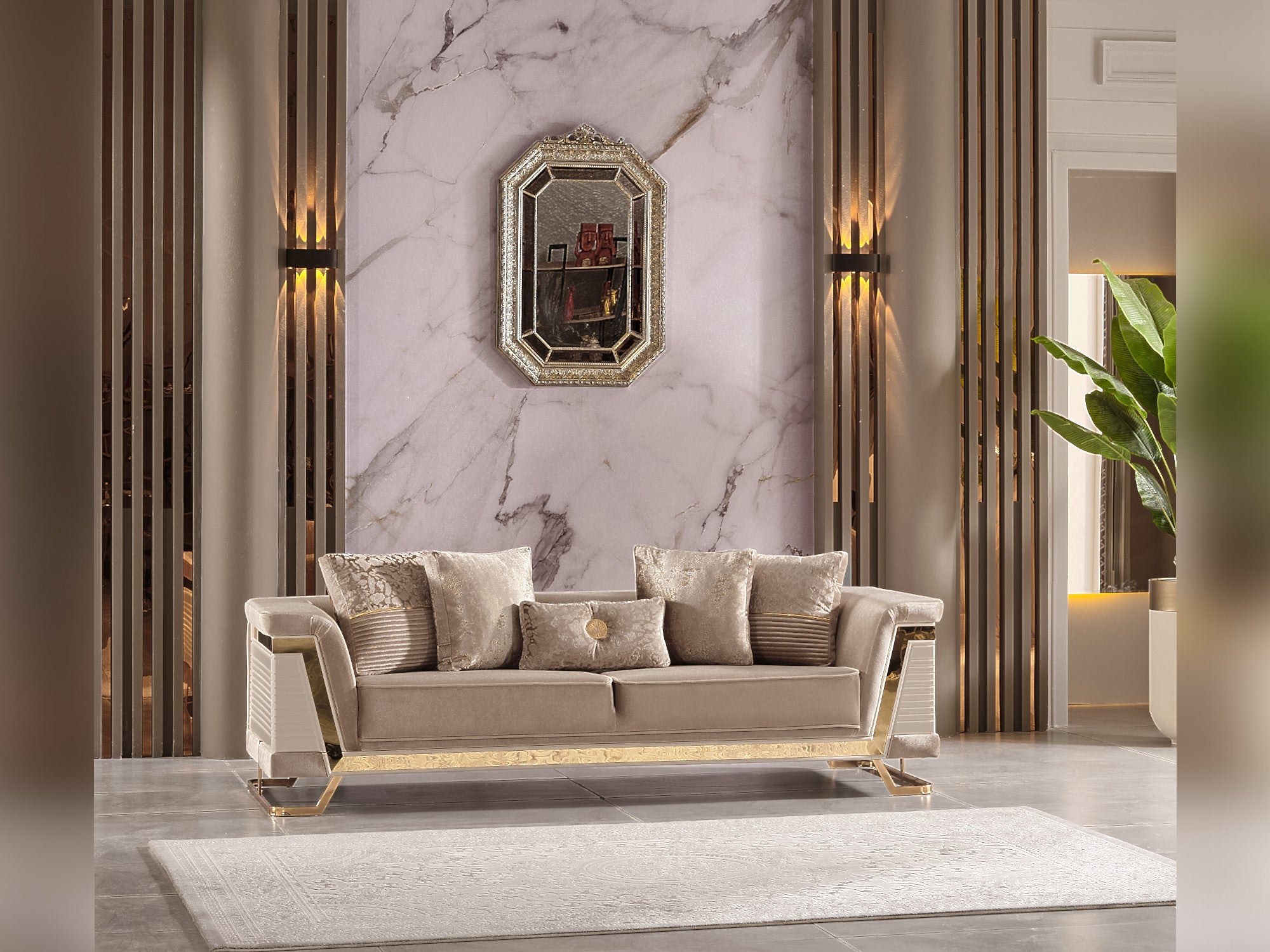 Rixos 3-pieces (Sofa & Loveseat & Chair) Livingroom Set Beige