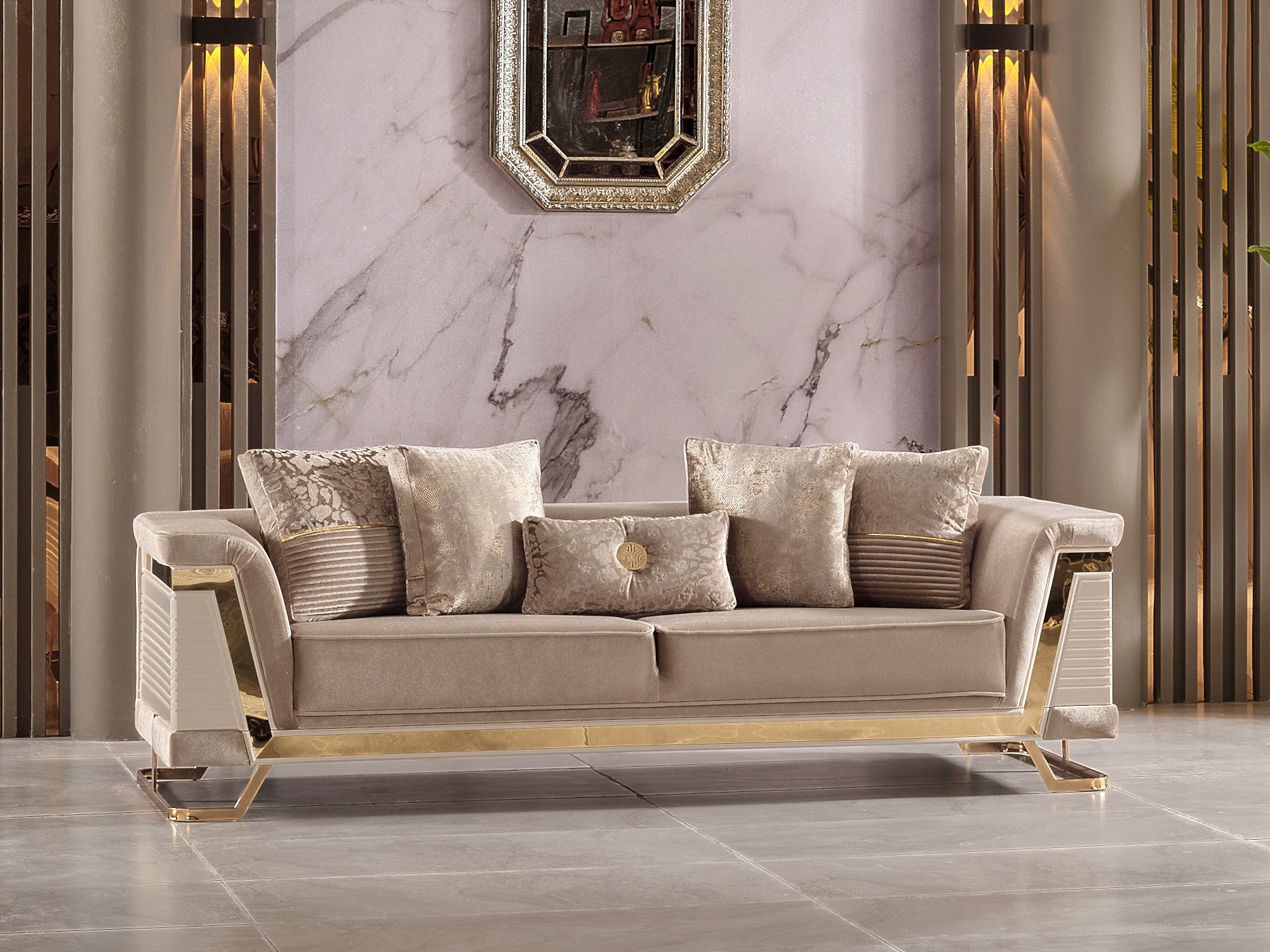 Rixos 3-pieces (Sofa & Loveseat & Chair) Livingroom Set Beige