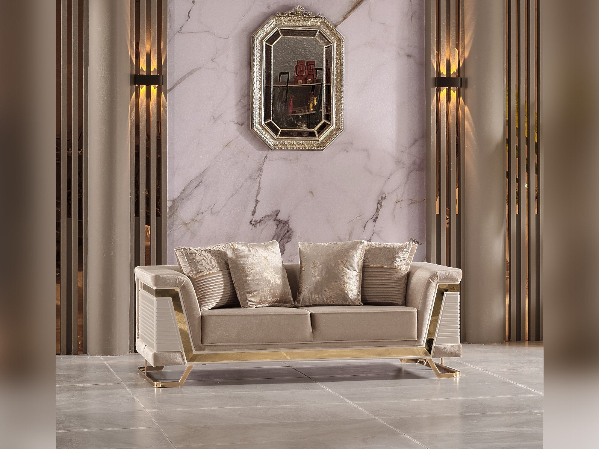 Rixos 3-pieces (Sofa & Loveseat & Chair) Livingroom Set Beige