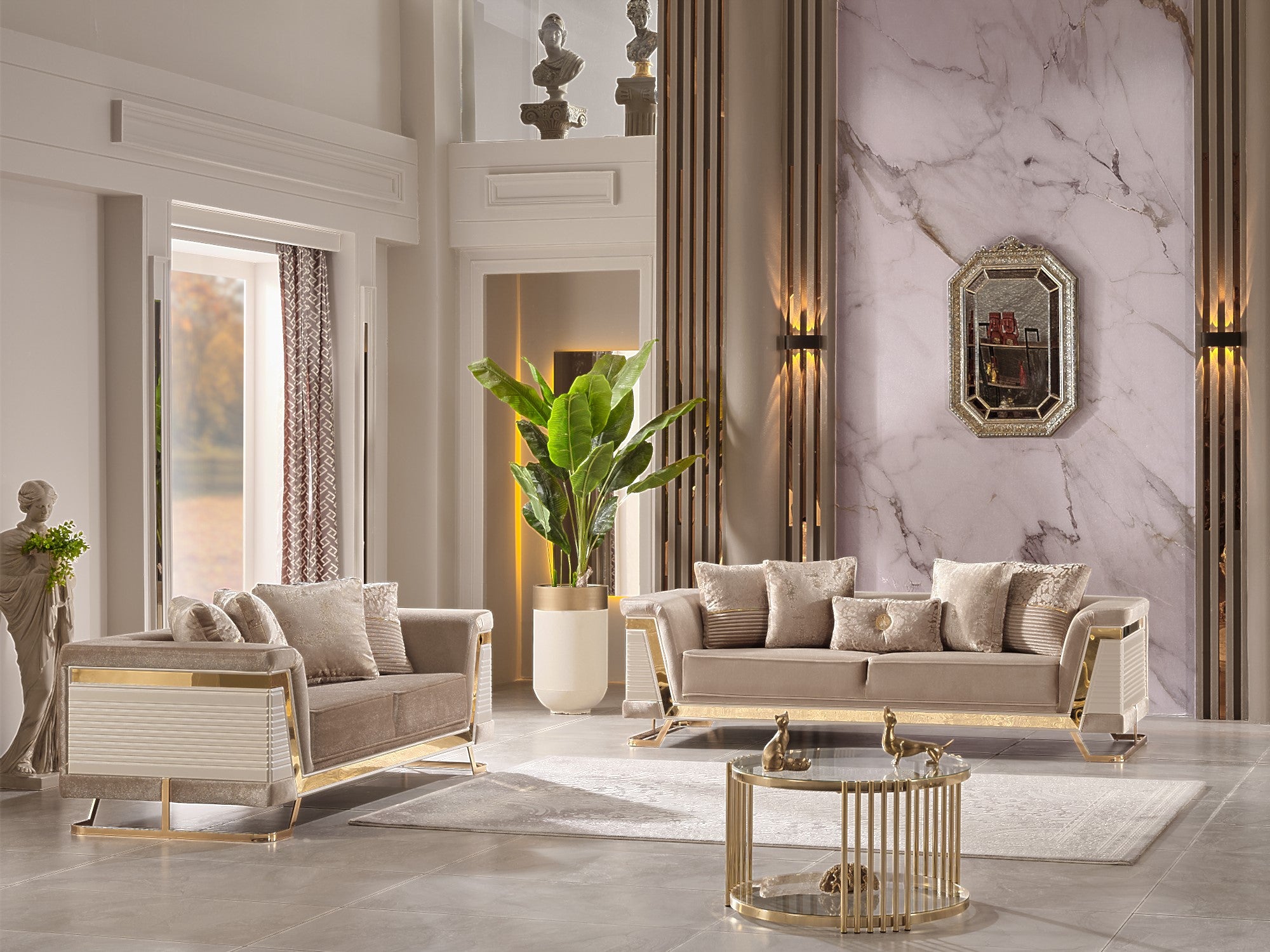 Rixos 3-pieces (Sofa & Loveseat & Chair) Livingroom Set Beige