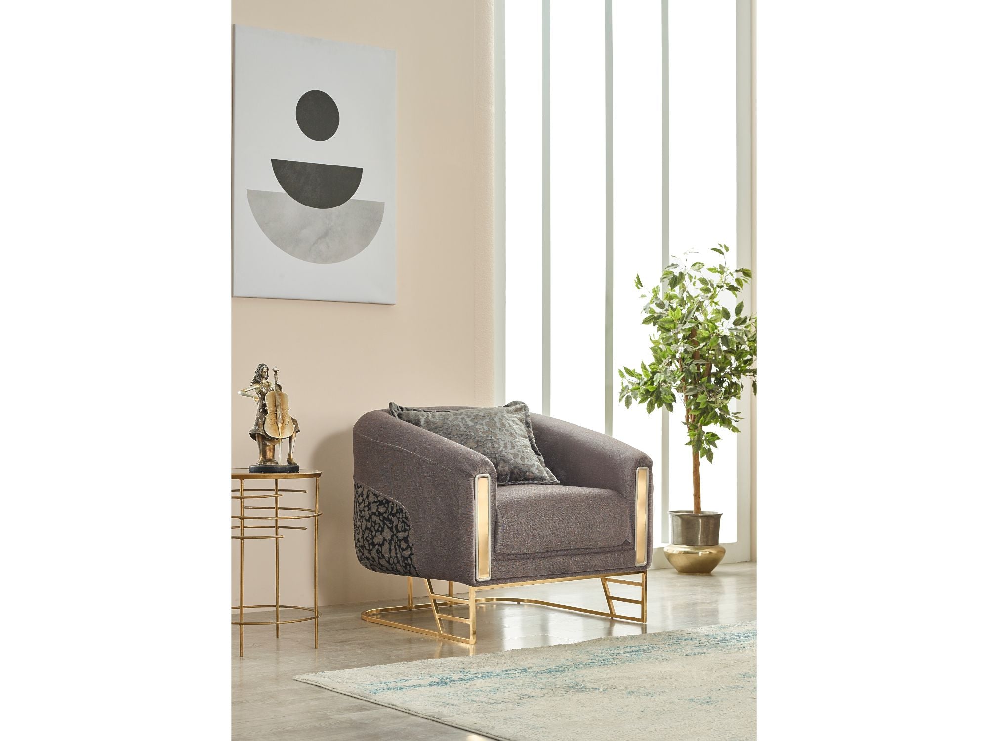 Romans 3-pieces (Sofa & Loveseat & Chair) Livingroom Set Grey