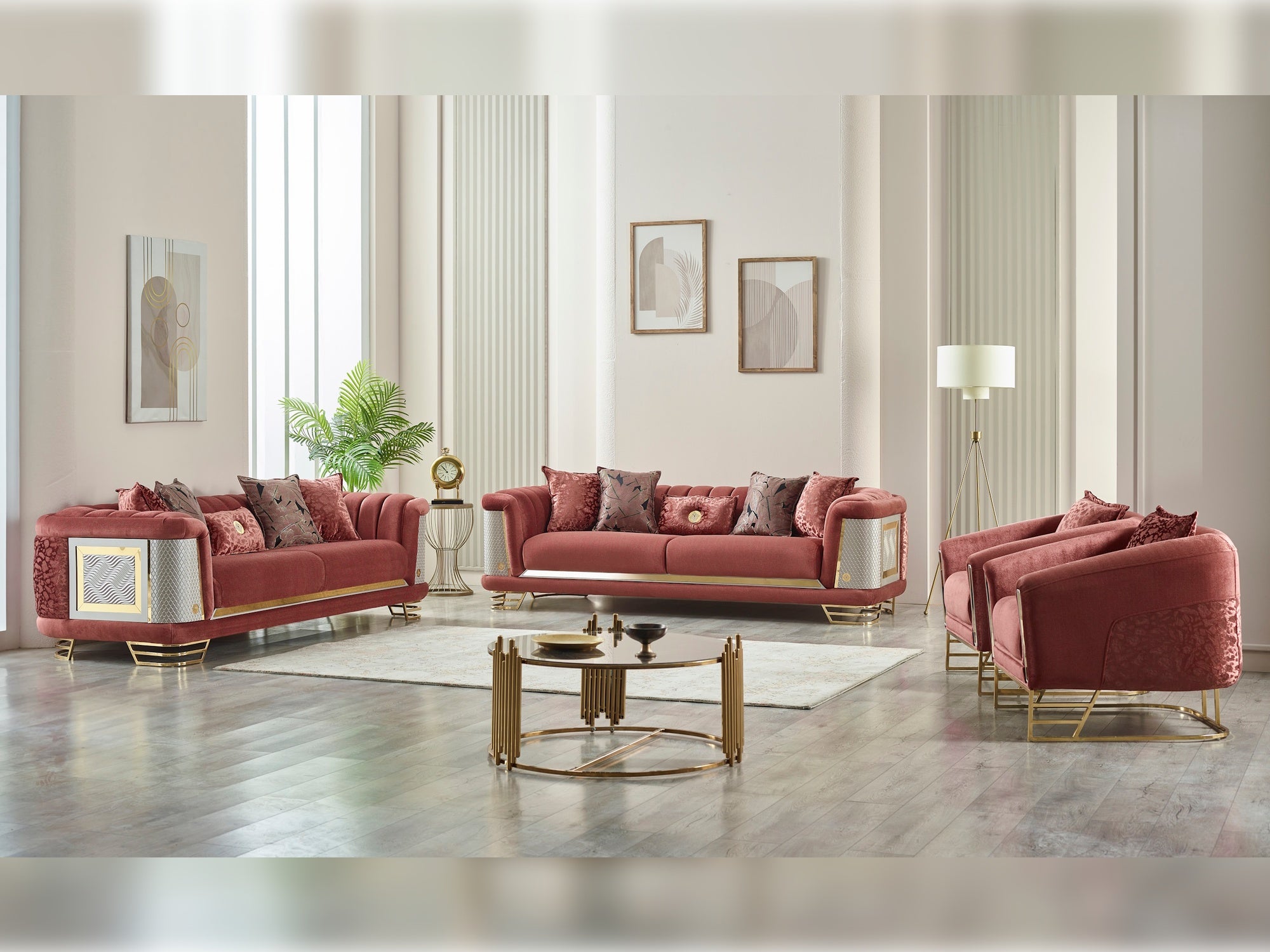 Romans Stationary Sofa Brick