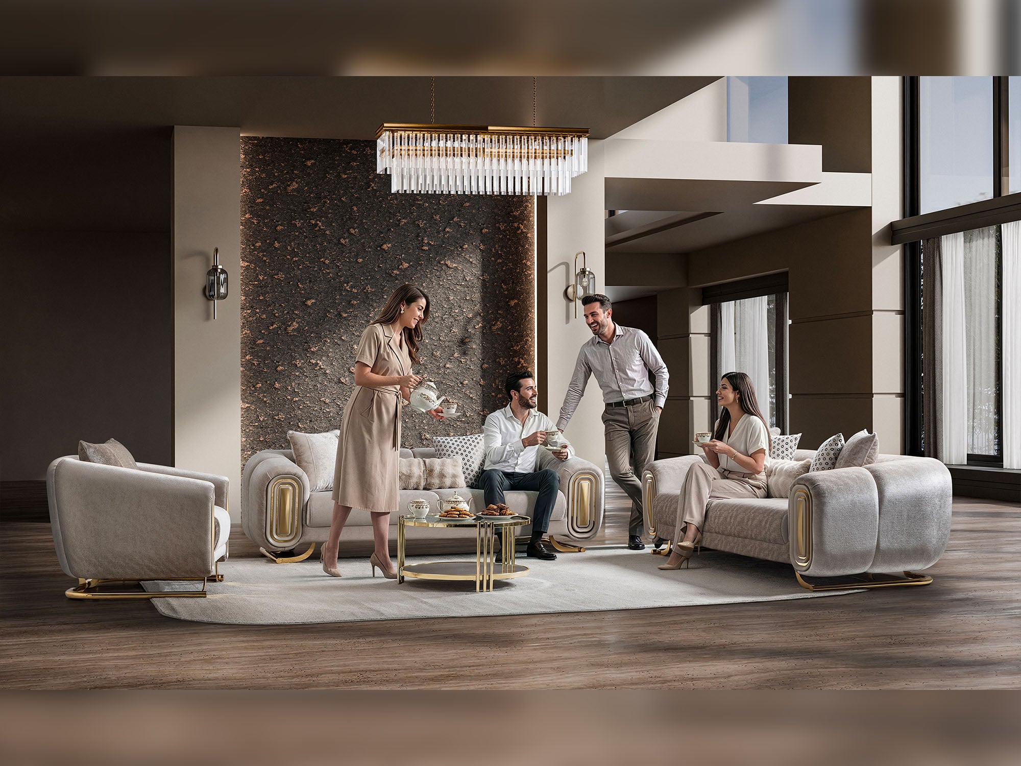 Romeo 3-pieces (Sofa & Loveseat & Chair) Livingroom Set