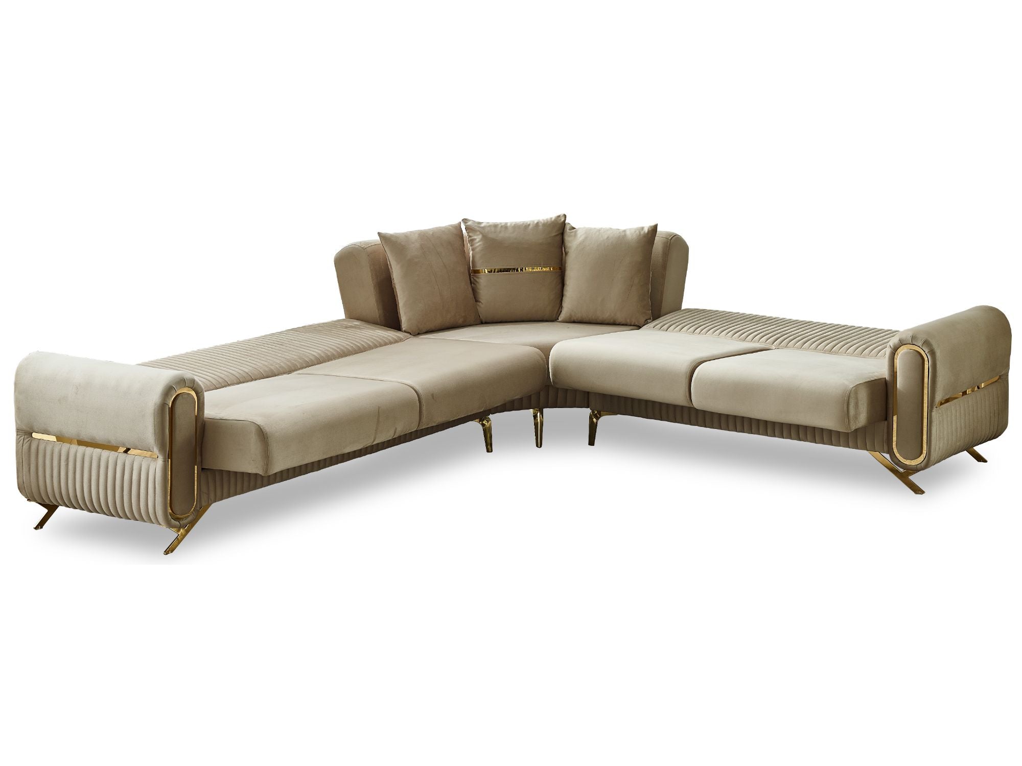 Royal Convertible Sectional Sofa Beige