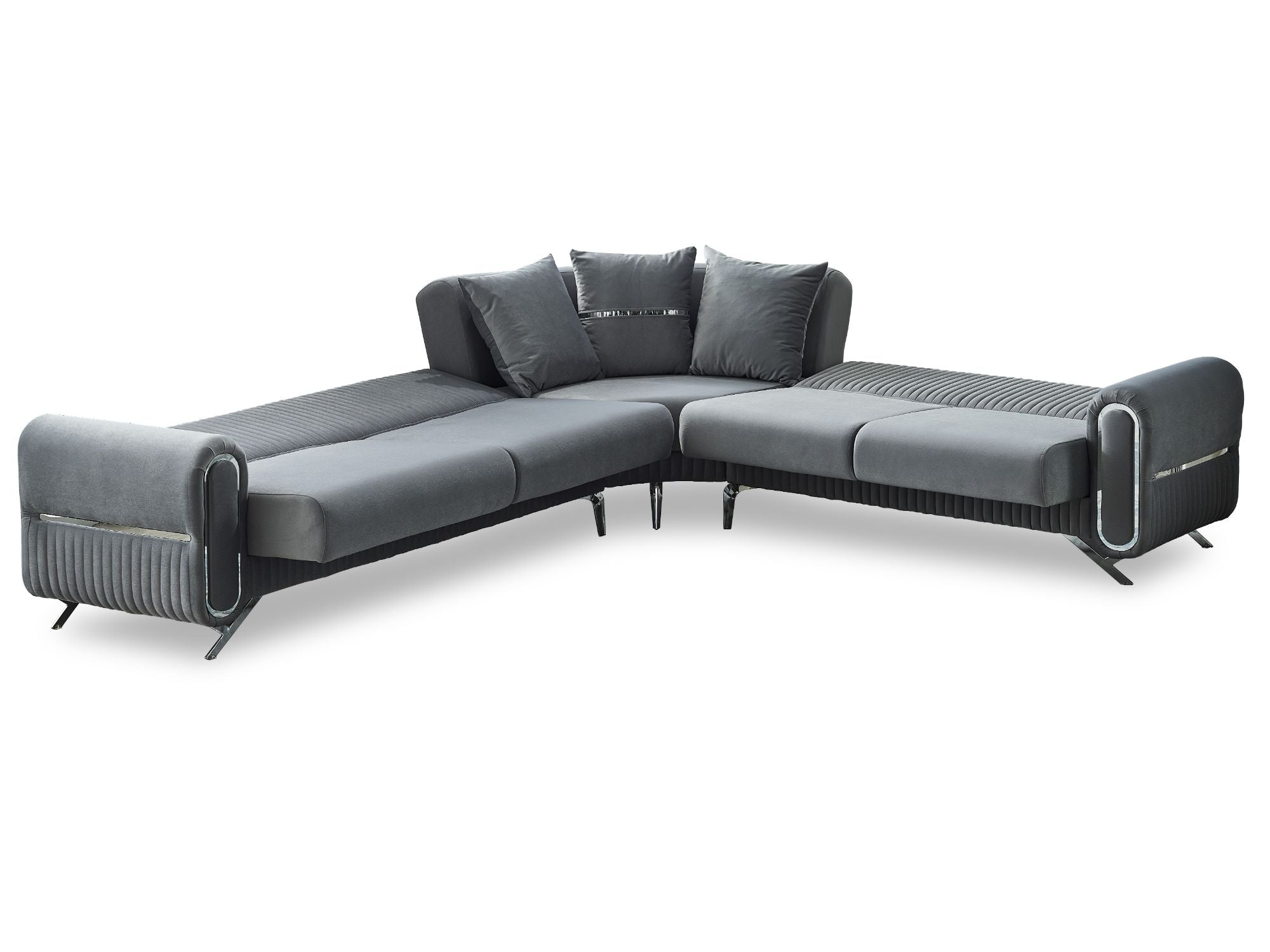Royal Convertible Sectional Sofa Grey