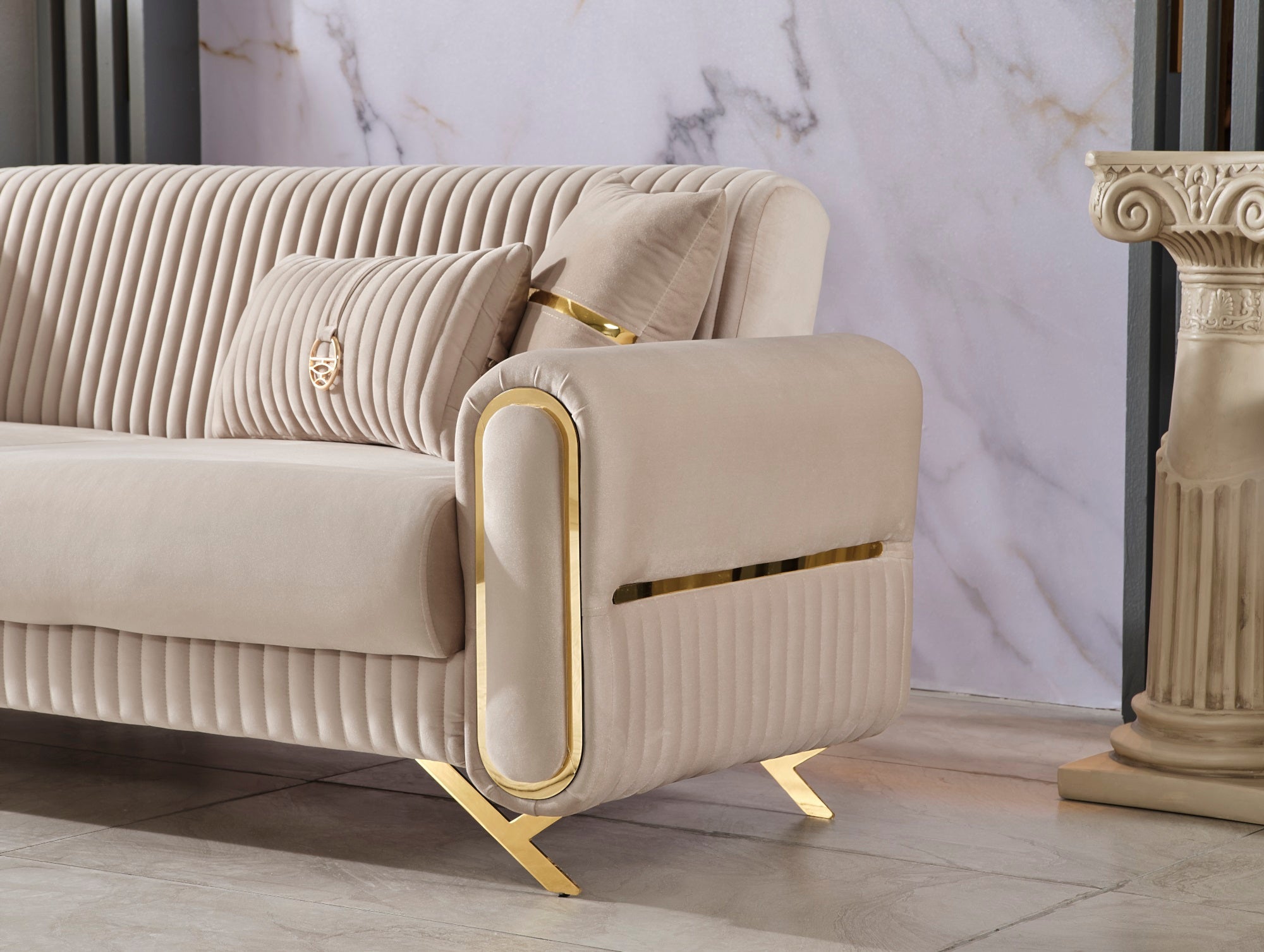 Royal 3-pieces (Sofa & Loveseat & Chair) Livingroom Set Beige