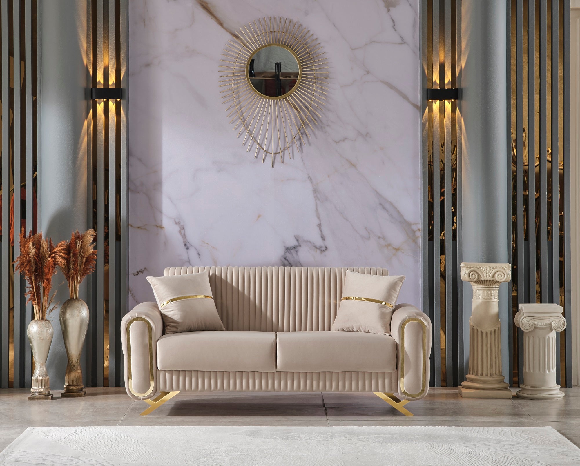 Royal 3-pieces (Sofa & Loveseat & Chair) Livingroom Set Beige