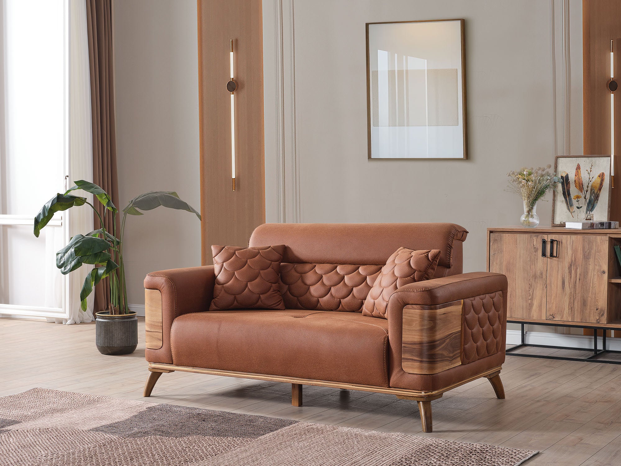 Ruby 3-pieces (Sofa & Loveseat & Chair) Livingroom Set Brick