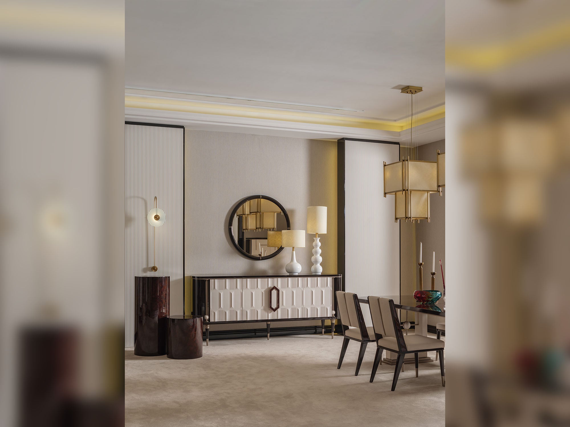 Senato Diningroom (Consol With Mirror & Dining Table & 6 Dining Chair)