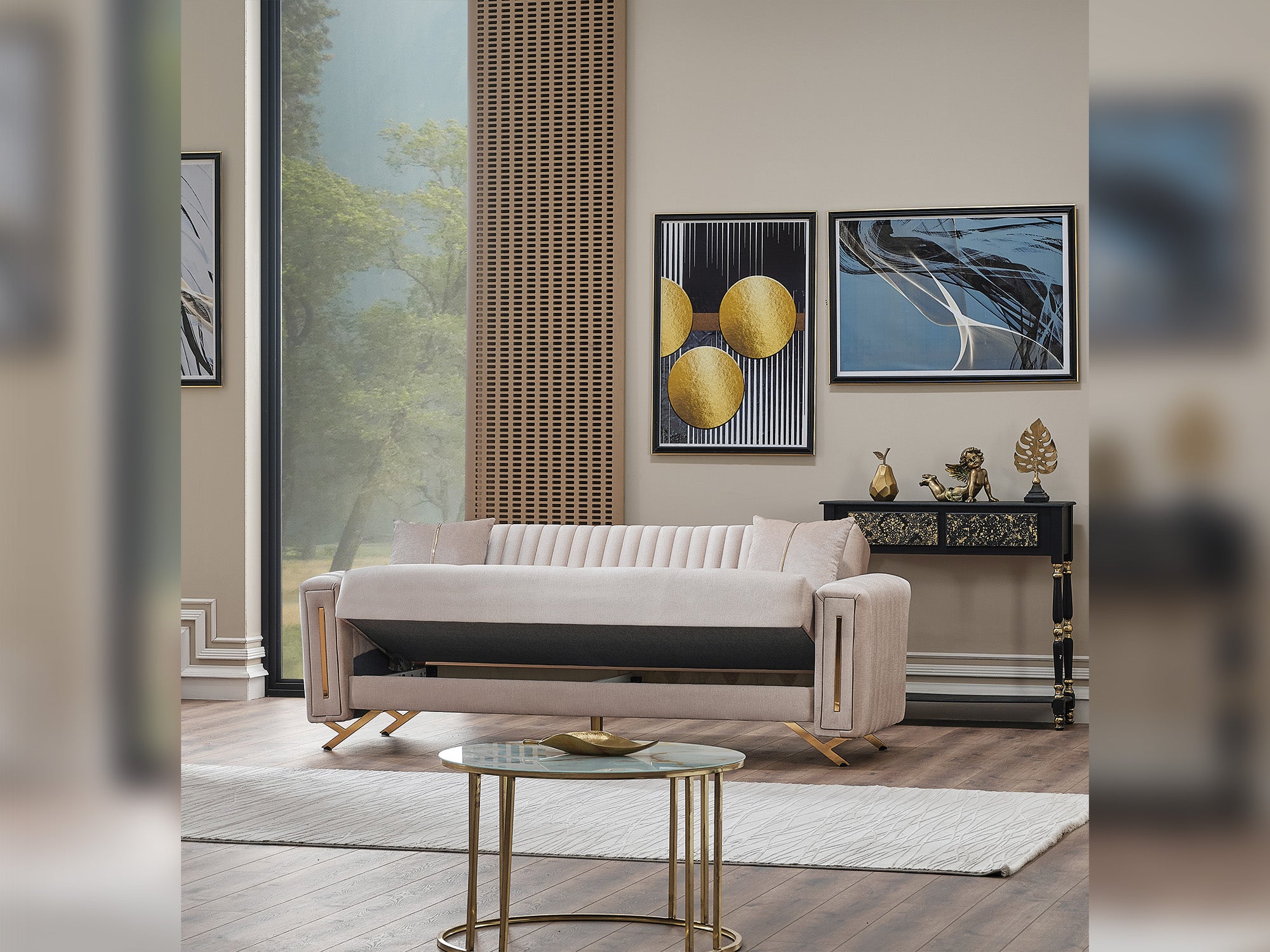 Senfoni Convertible Sofa Beige