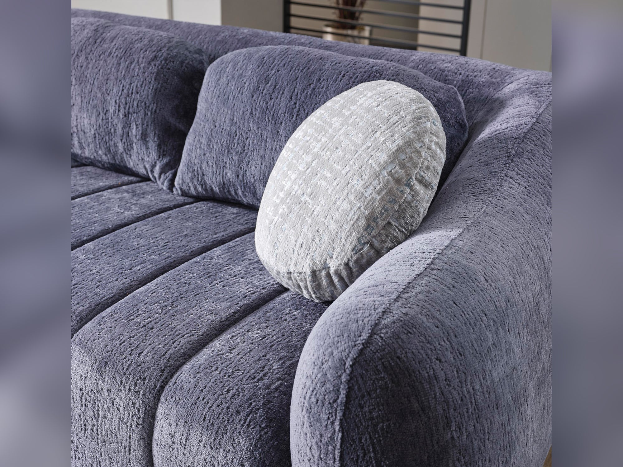 Snowy 3-pieces (Sofa & Loveseat & Swivel Chair) Livingroom Set Anthracite