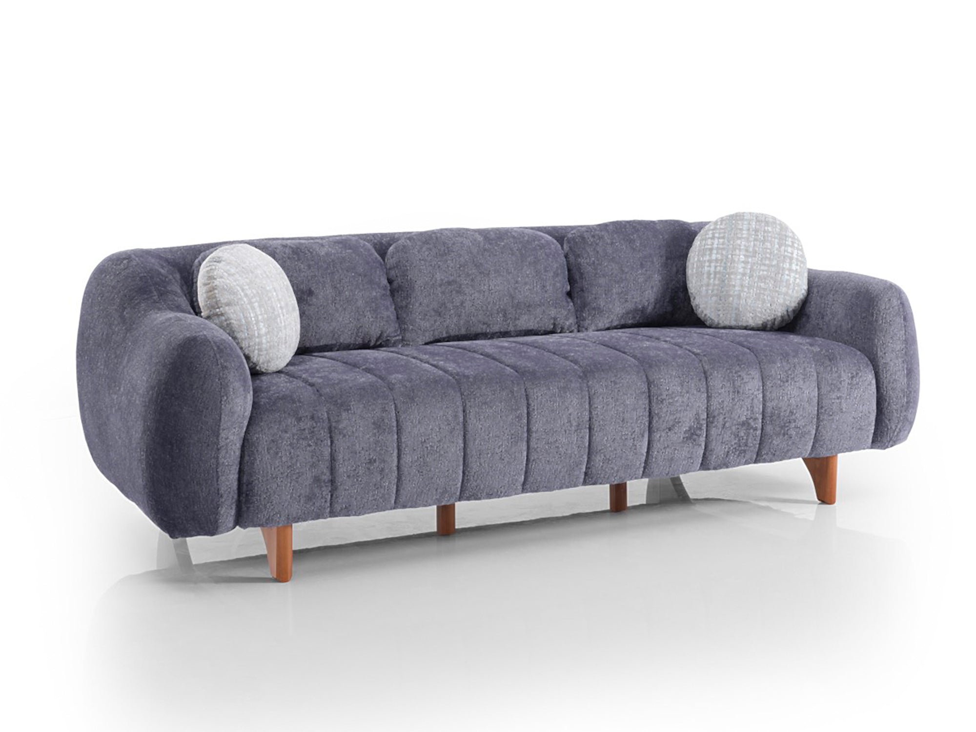 Snowy 3-pieces (Sofa & Loveseat & Swivel Chair) Livingroom Set Anthracite