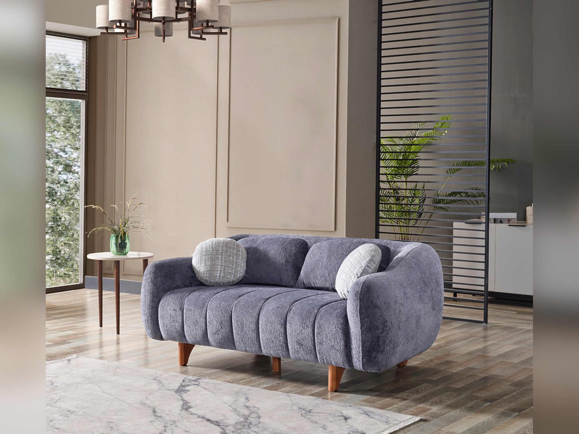 Snowy Stationary Loveseat Anthracite