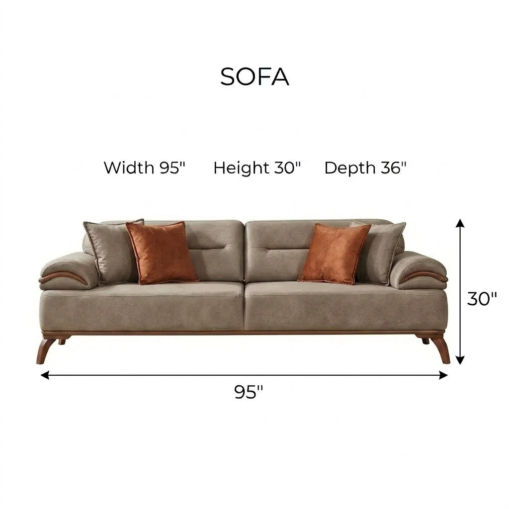 Mia Convertible Sofa Beige