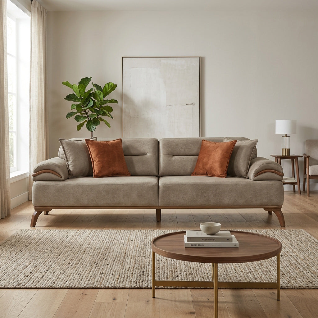 Mia 4-pieces (2 Sofa & 2 Chair) Livingroom Set Beige