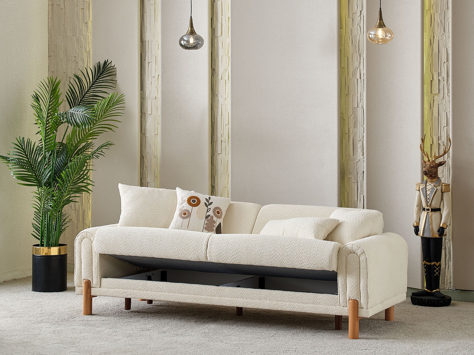 Soho 3-pieces (Sofa & Loveseat & Chair) Livingroom Set Cream
