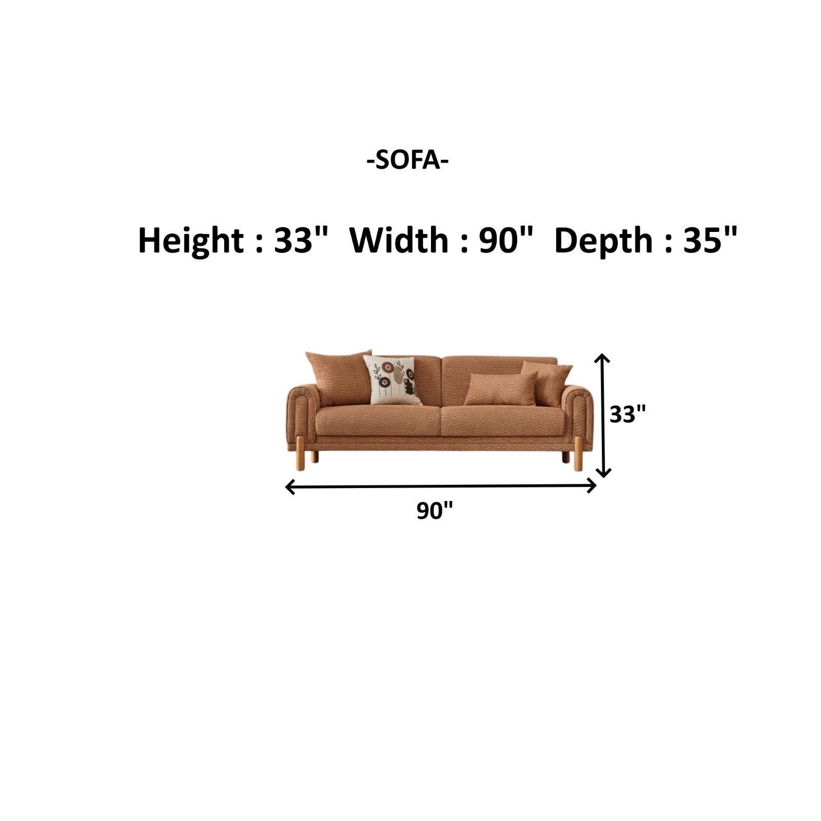 Soho 3-pieces (Sofa & Loveseat & Chair) Livingroom Set Somon
