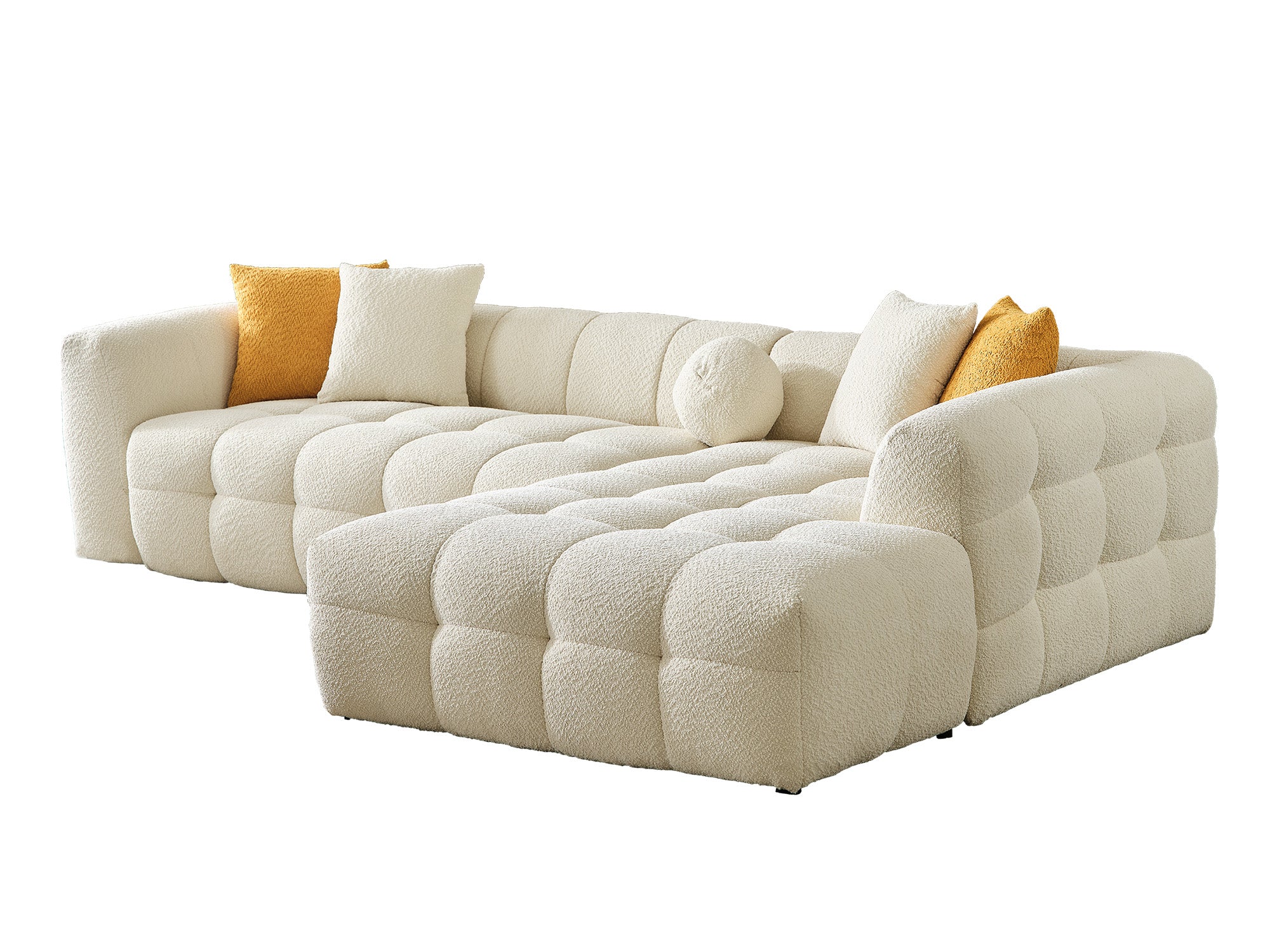Teddy Sectional Sofa Cream