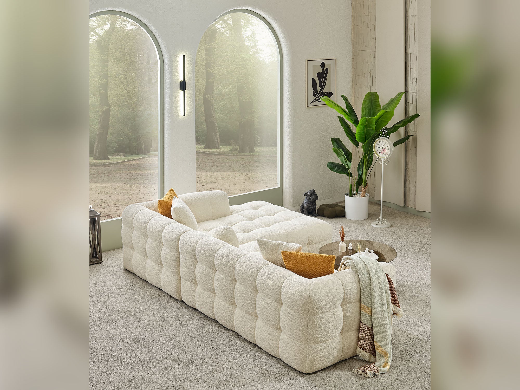 Teddy Sectional Sofa Cream