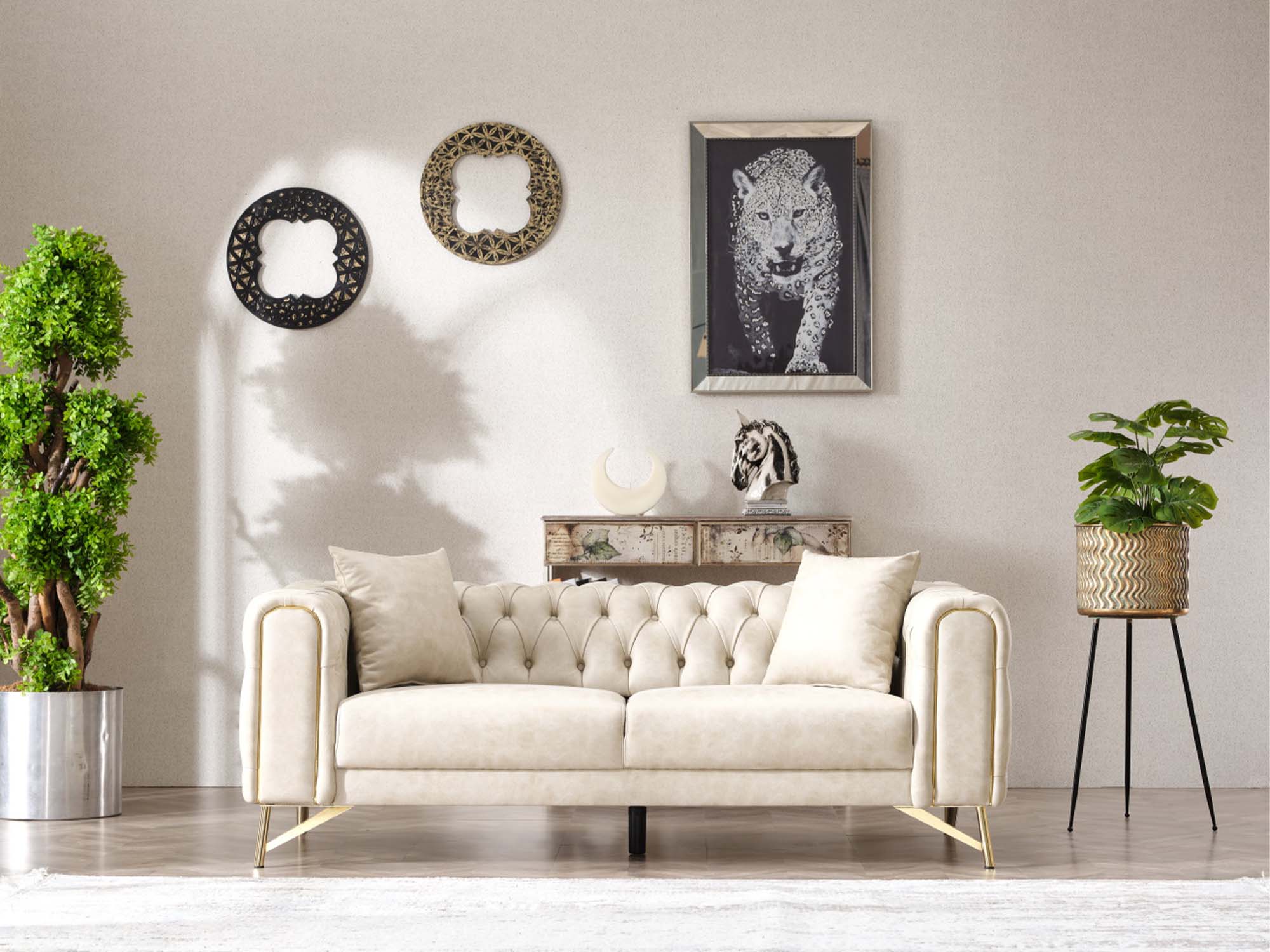Tivoli Convertible Loveseat Cream