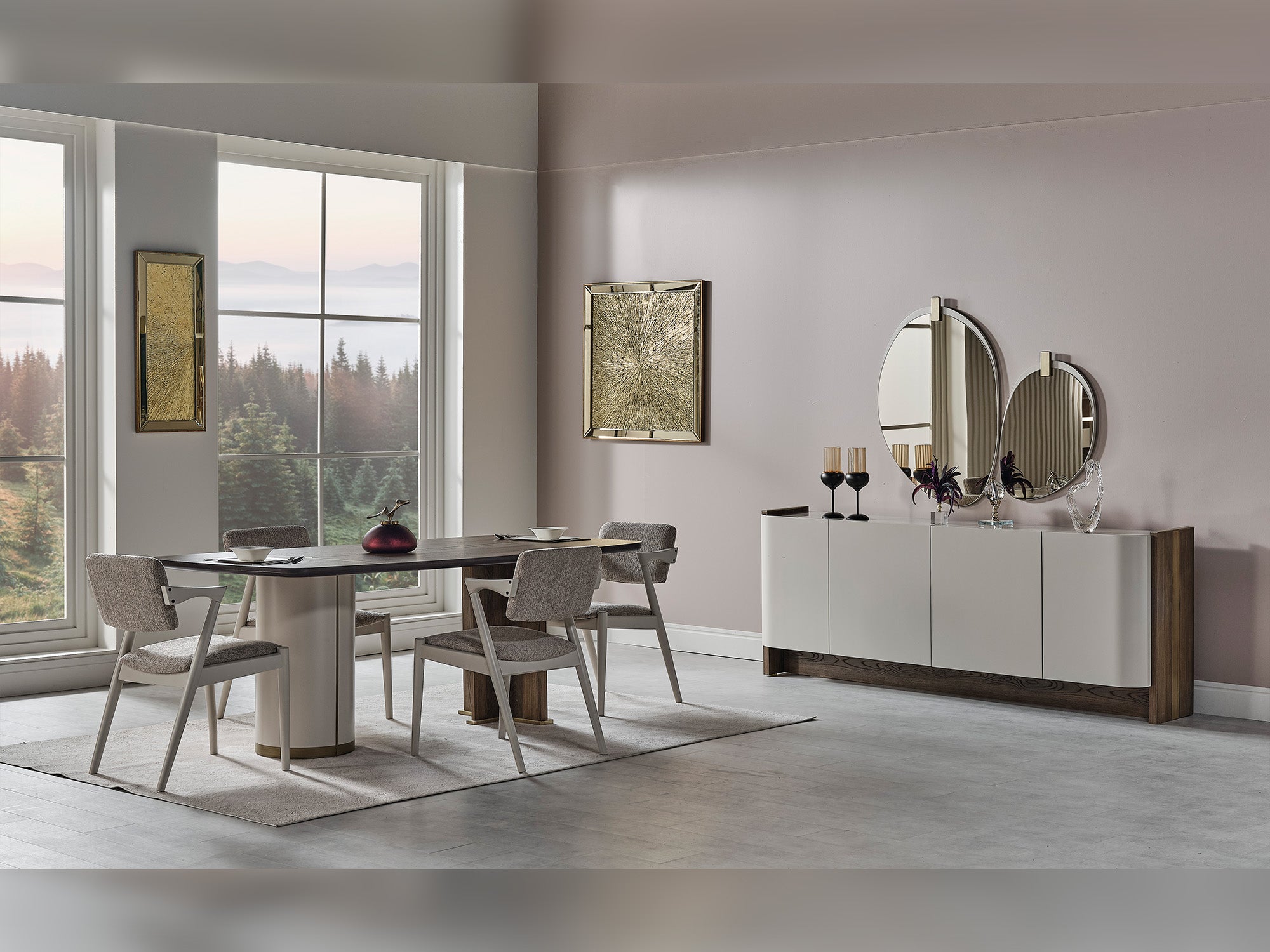 Urgup Diningroom (Consol With Mirror & Dining Table & 6 Dining Chair)