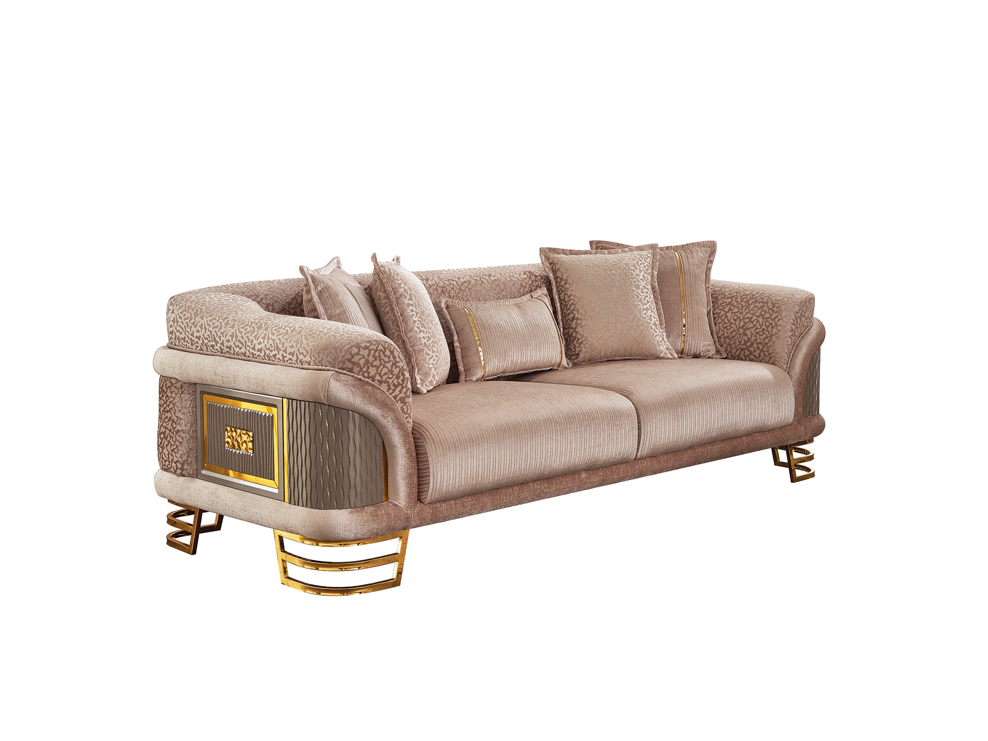 Versace 3-pieces (Sofa & Loveseat & Chair) Livingroom Set Cream