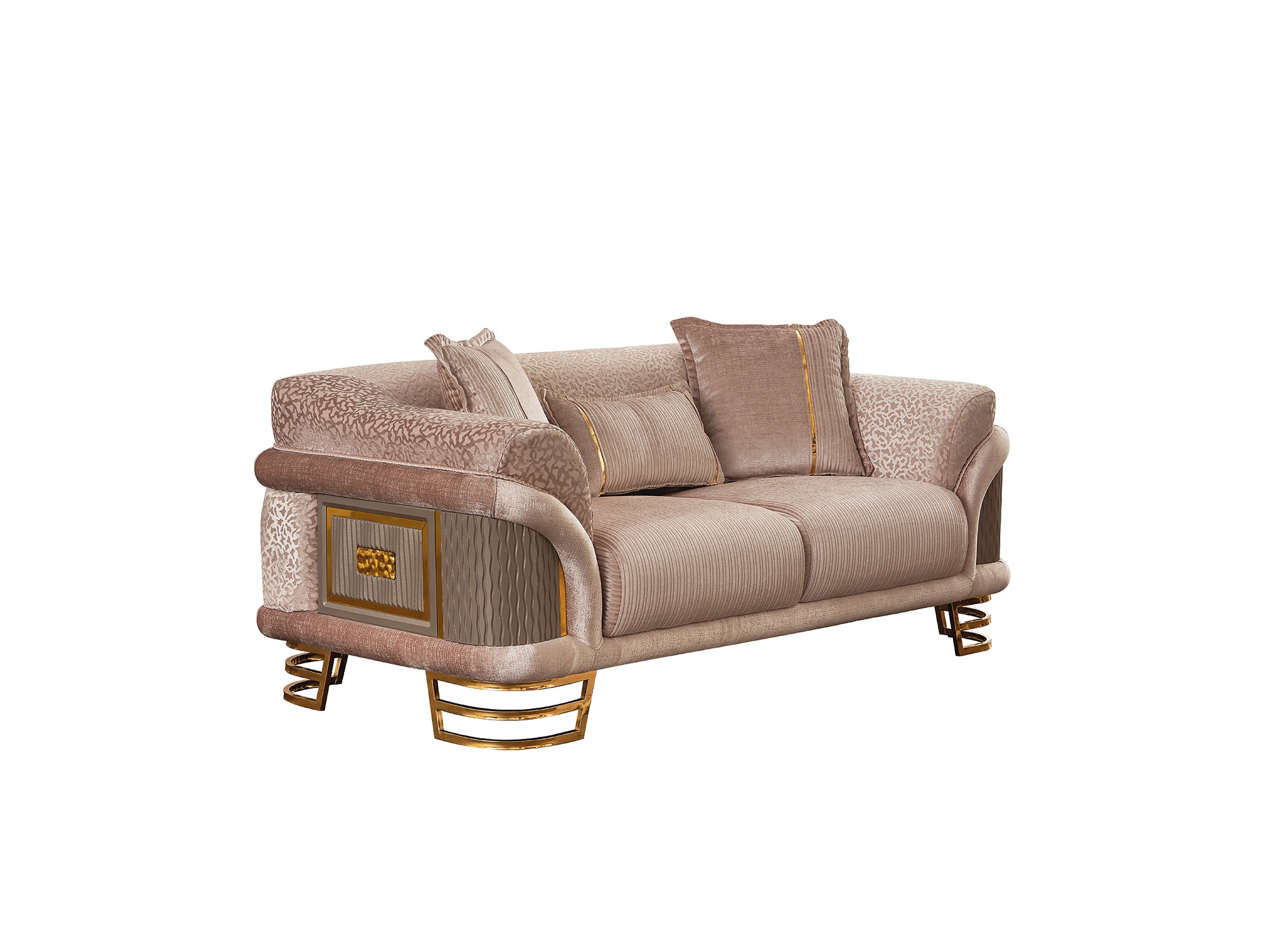 Versace 3-pieces (Sofa & Loveseat & Chair) Livingroom Set Cream