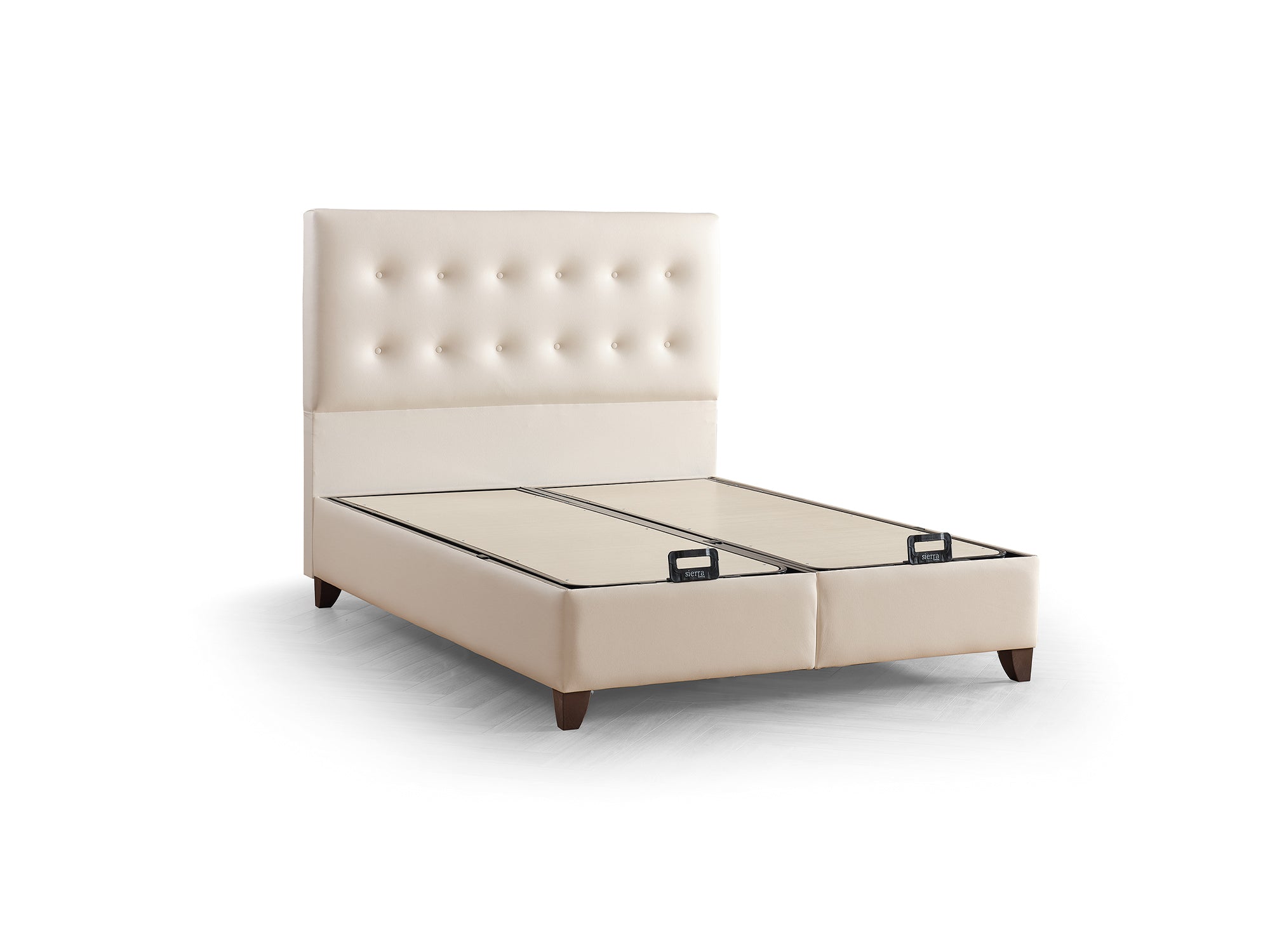 Vella Storage Bed With Headboard Beige
