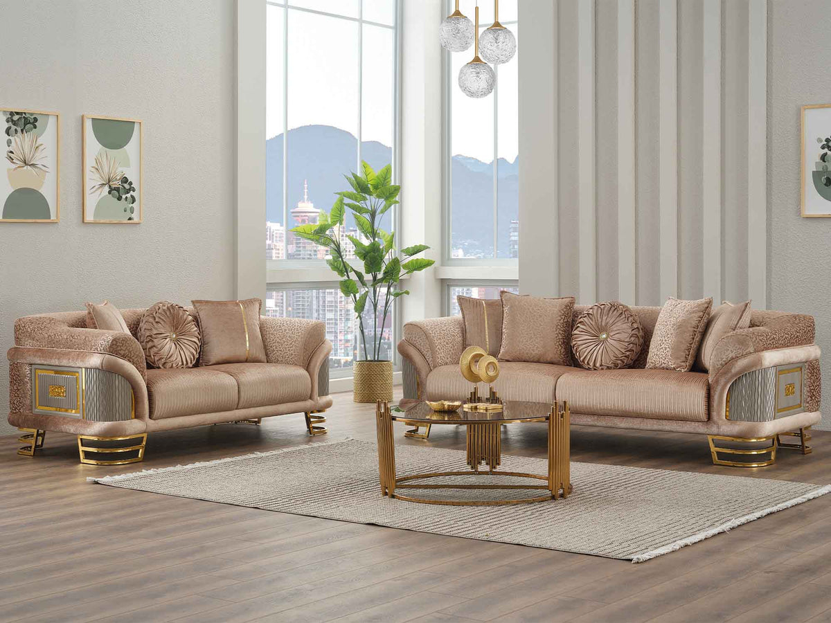 Versace Stationary Loveseat Beige