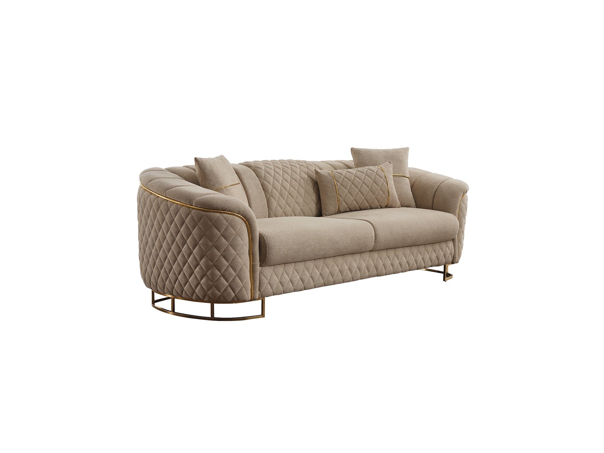 Victoria 3-pieces (Sofa & Loveseat & Chair) Livingroom Set Cream
