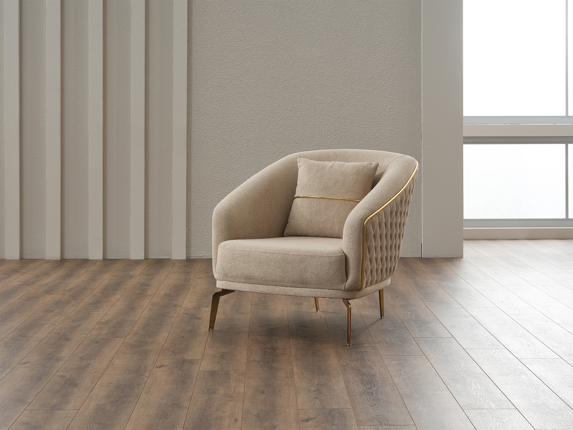 Victoria 3-pieces (Sofa & Loveseat & Chair) Livingroom Set Cream