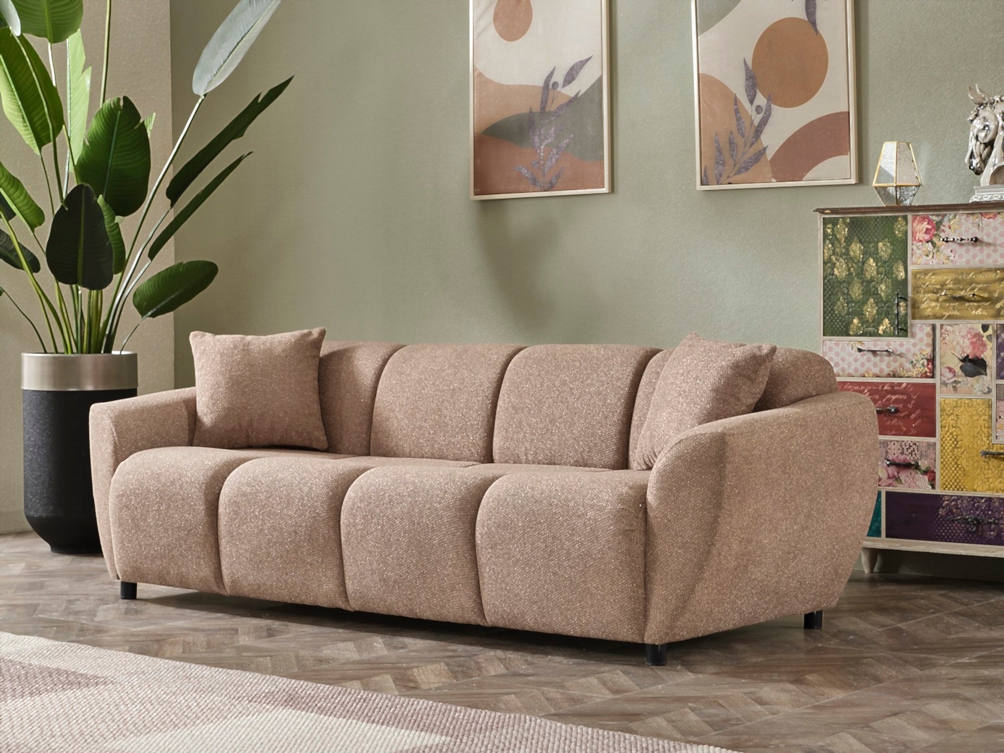 Vizyon 3-pieces (Sofa & Loveseat & Chair) Livingroom Set Brown