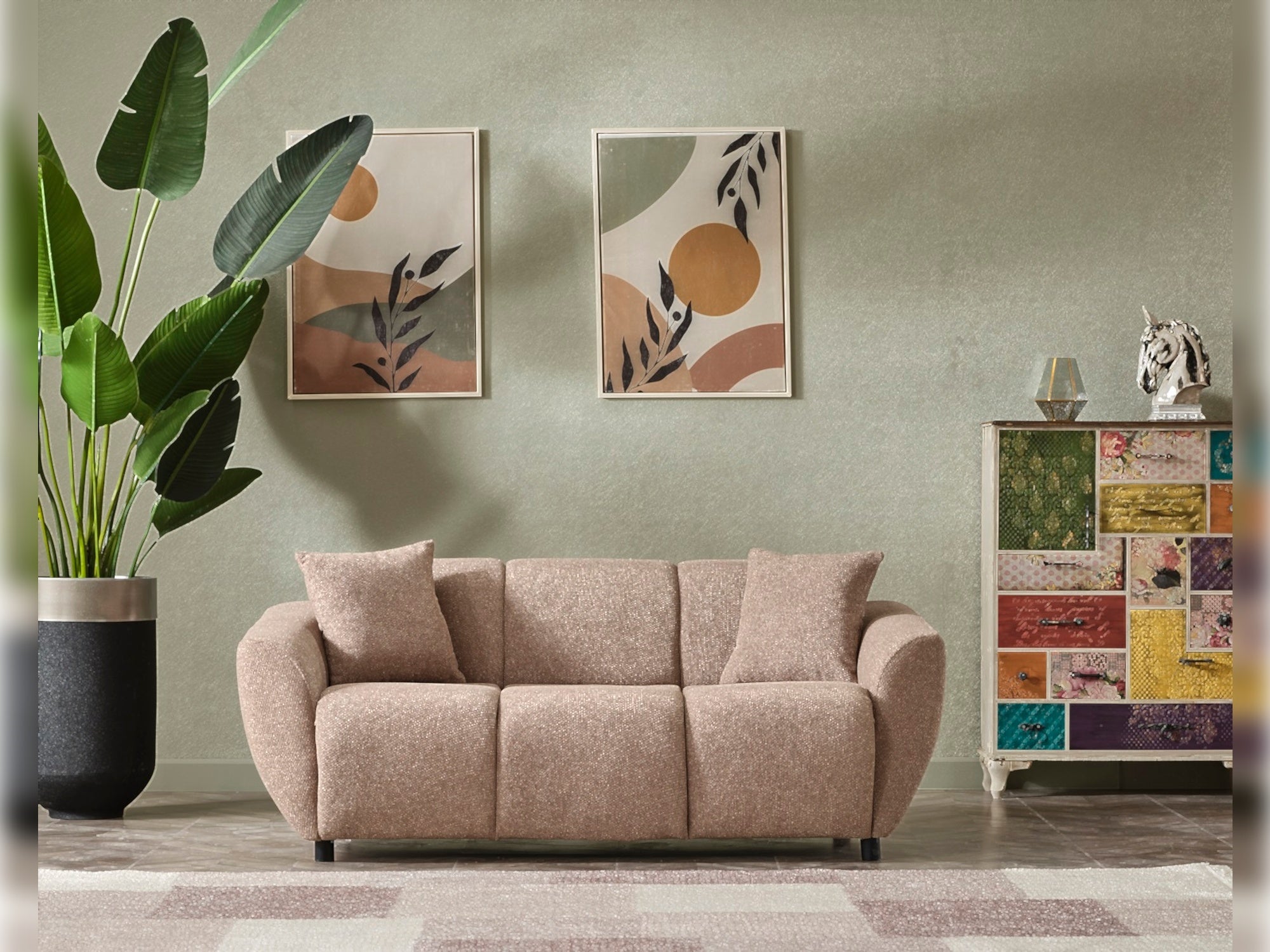 Vizyon 3-pieces (Sofa & Loveseat & Chair) Livingroom Set Brown
