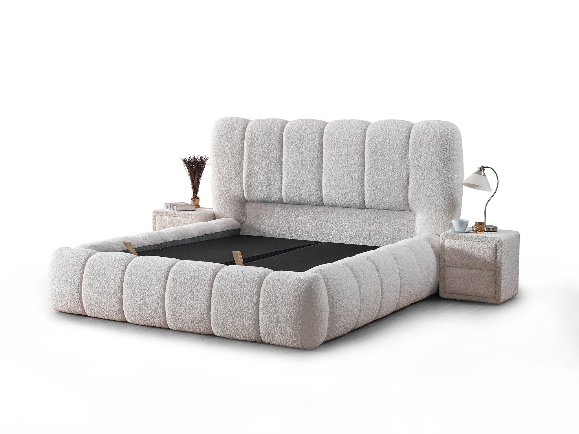 Vogue Storage Bed With Headboard & 2 Nightstand