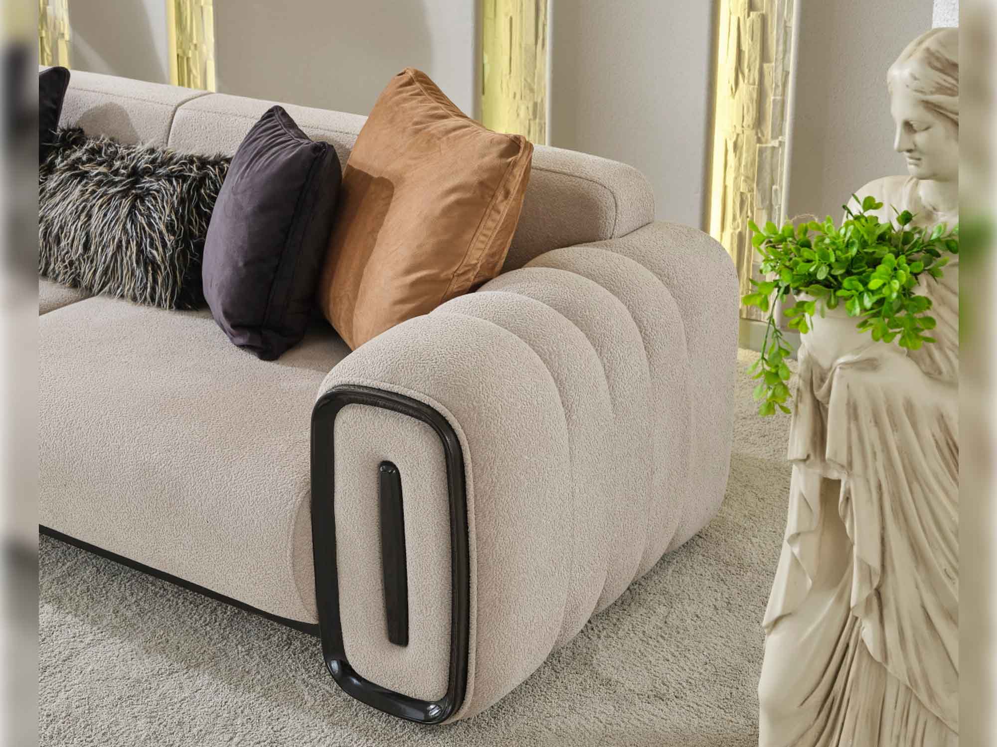 Voyance Stationary 4 Seat Sofa Beige