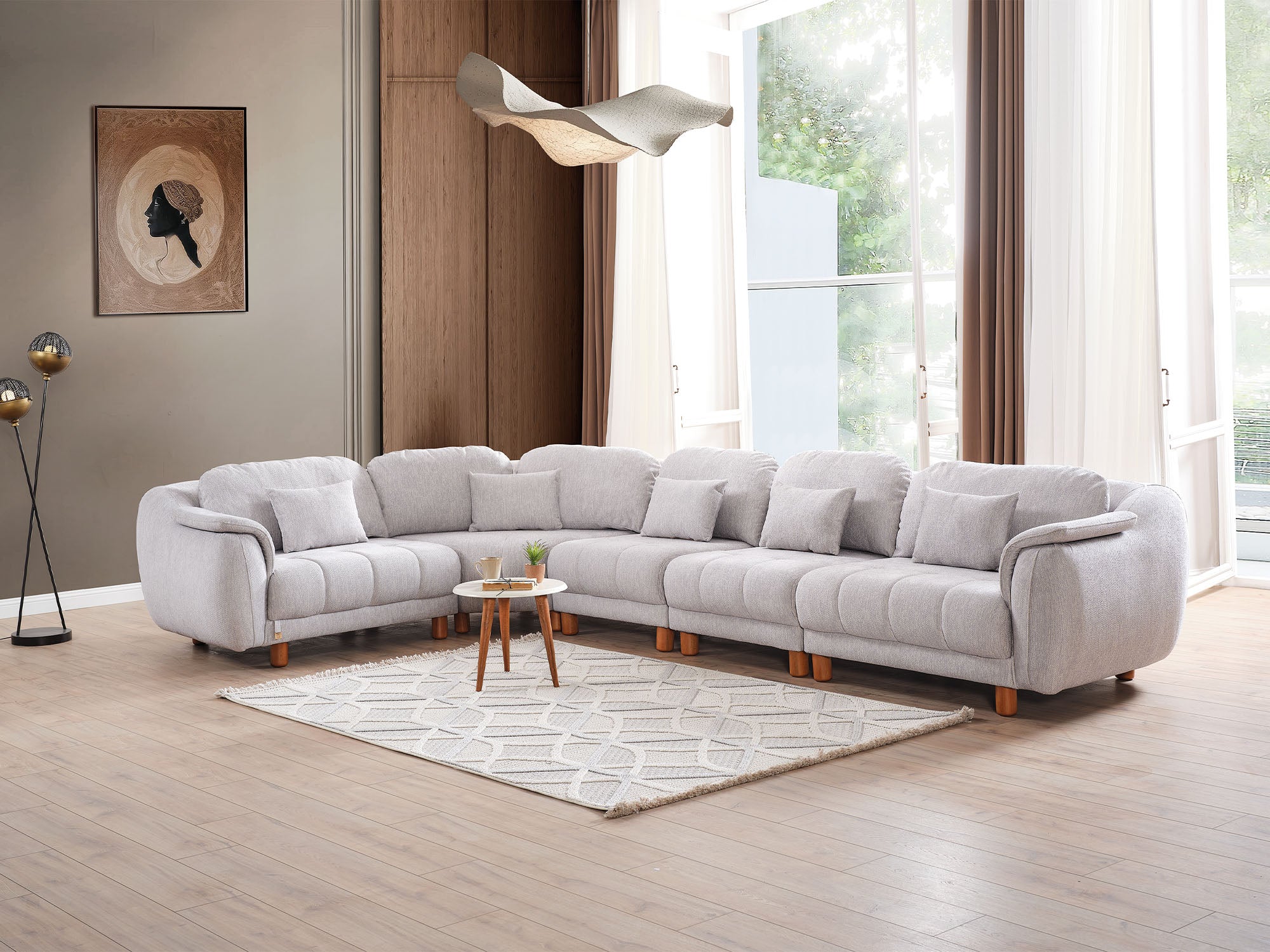 Windy Modular Sectional Sofa Grey
