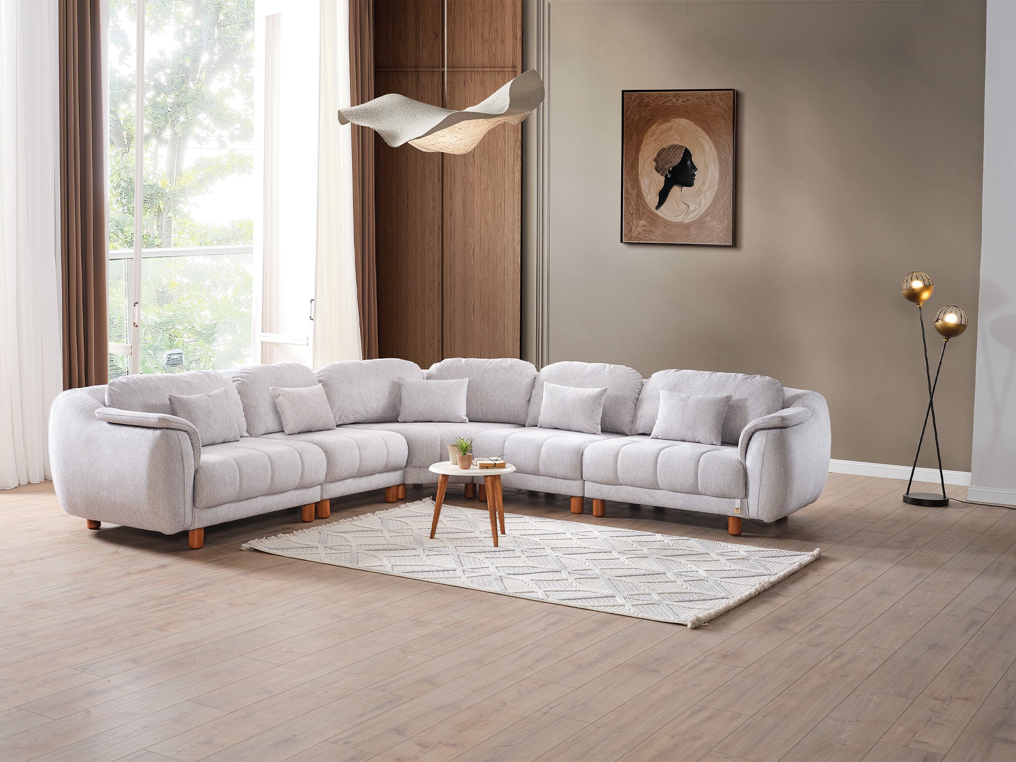 Windy Modular Sectional Sofa Grey