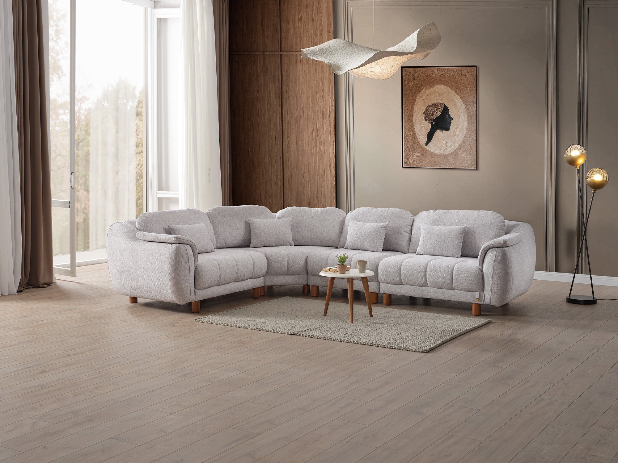 Windy Modular Sectional Sofa Grey