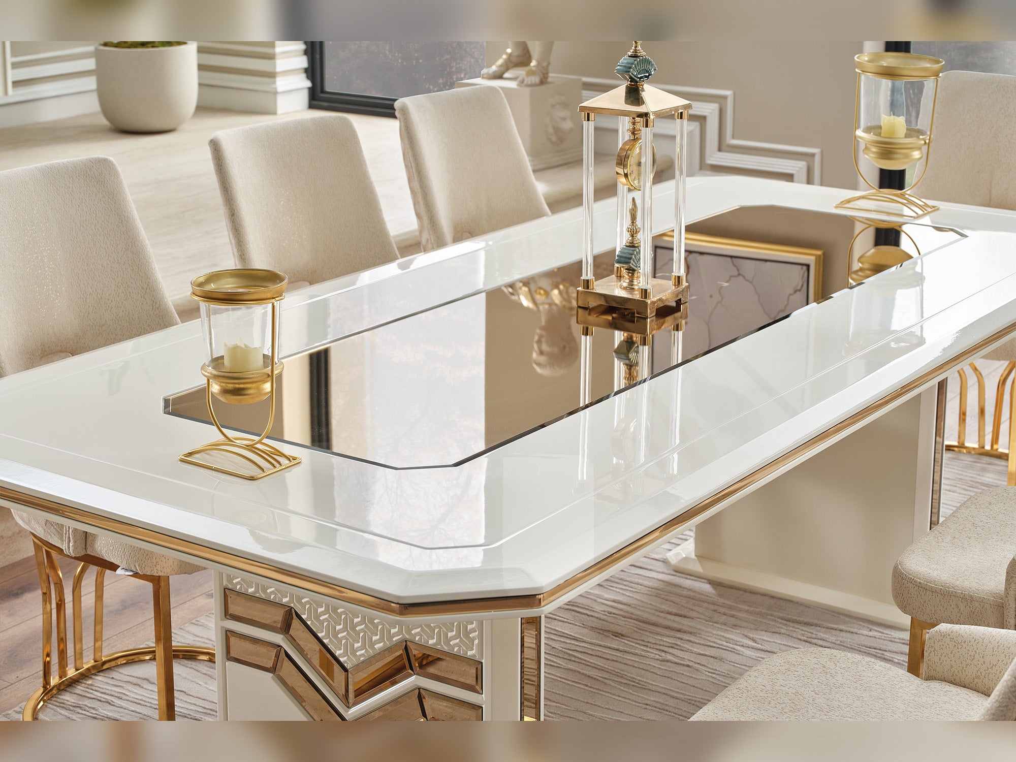 Zen Diningroom (Consol With Mirror & Dining Table & 6 Dining Chair)