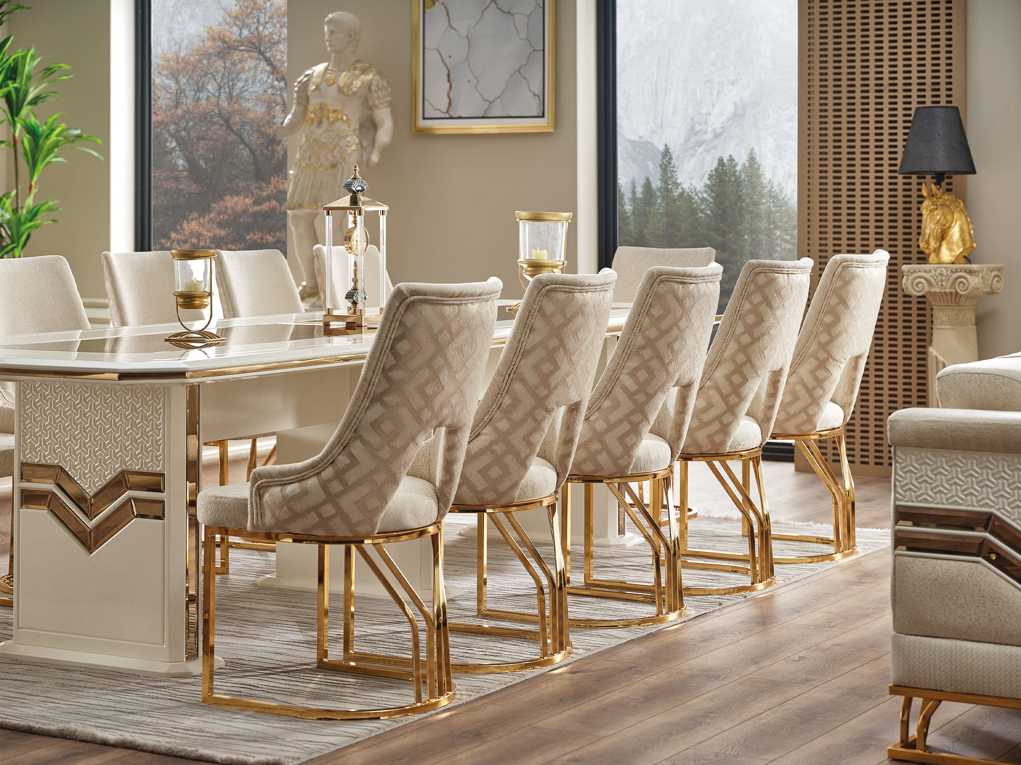 Zen Diningroom (Consol With Mirror & Dining Table & 6 Dining Chair)