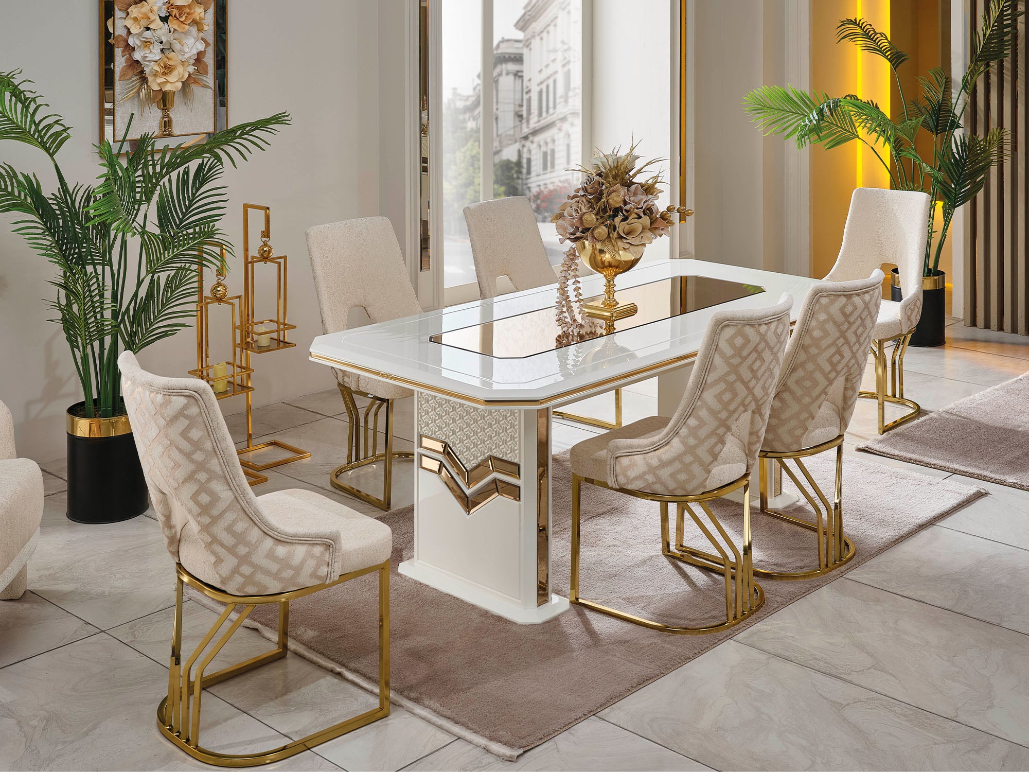 Zen Diningroom (Consol With Mirror & Dining Table & 6 Dining Chair)