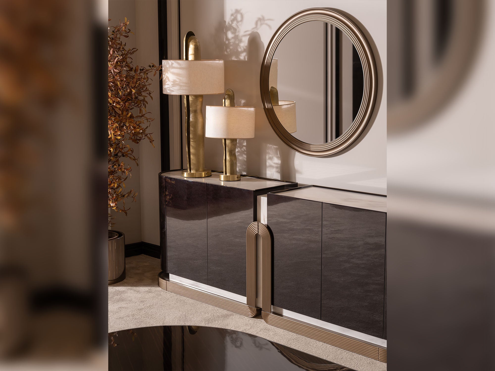 Zenith Diningroom (Consol With Mirror & Dining Table & 6 Dining Chair)