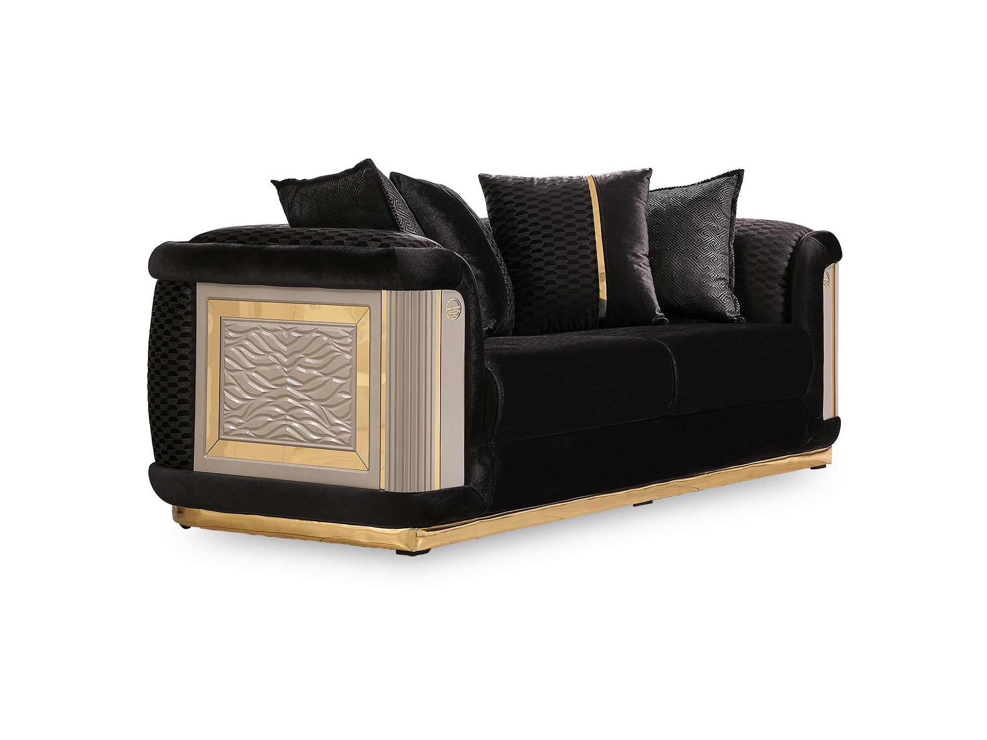Elegance 3-pieces (Sofa & Loveseat & Chair) Livingroom Set Black